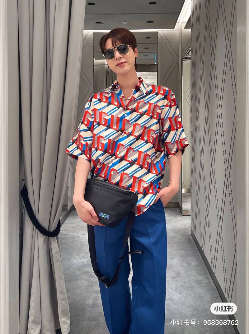 Gucci print shirt+shorts