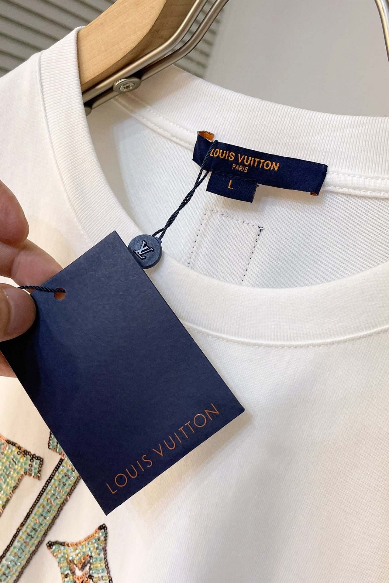 LV Embroidered Short-Sleeved T-Shirt