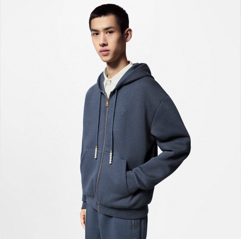 LV Embroidered Jersey Zip-Through Hoodie+TEmbroidered Jersey Jogpants