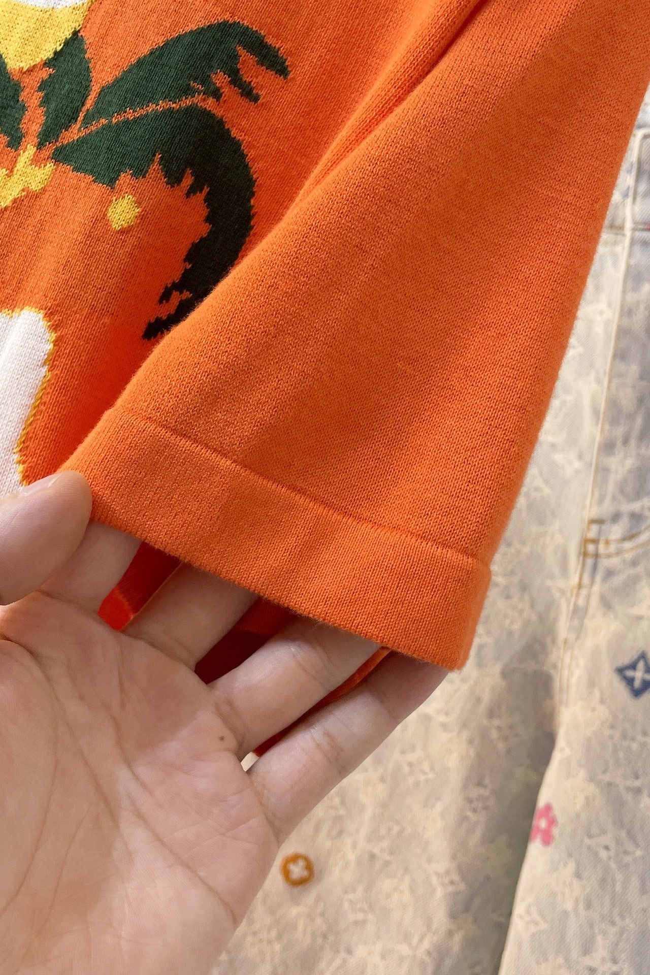 LV Short-Sleeved Cotton Crewneck