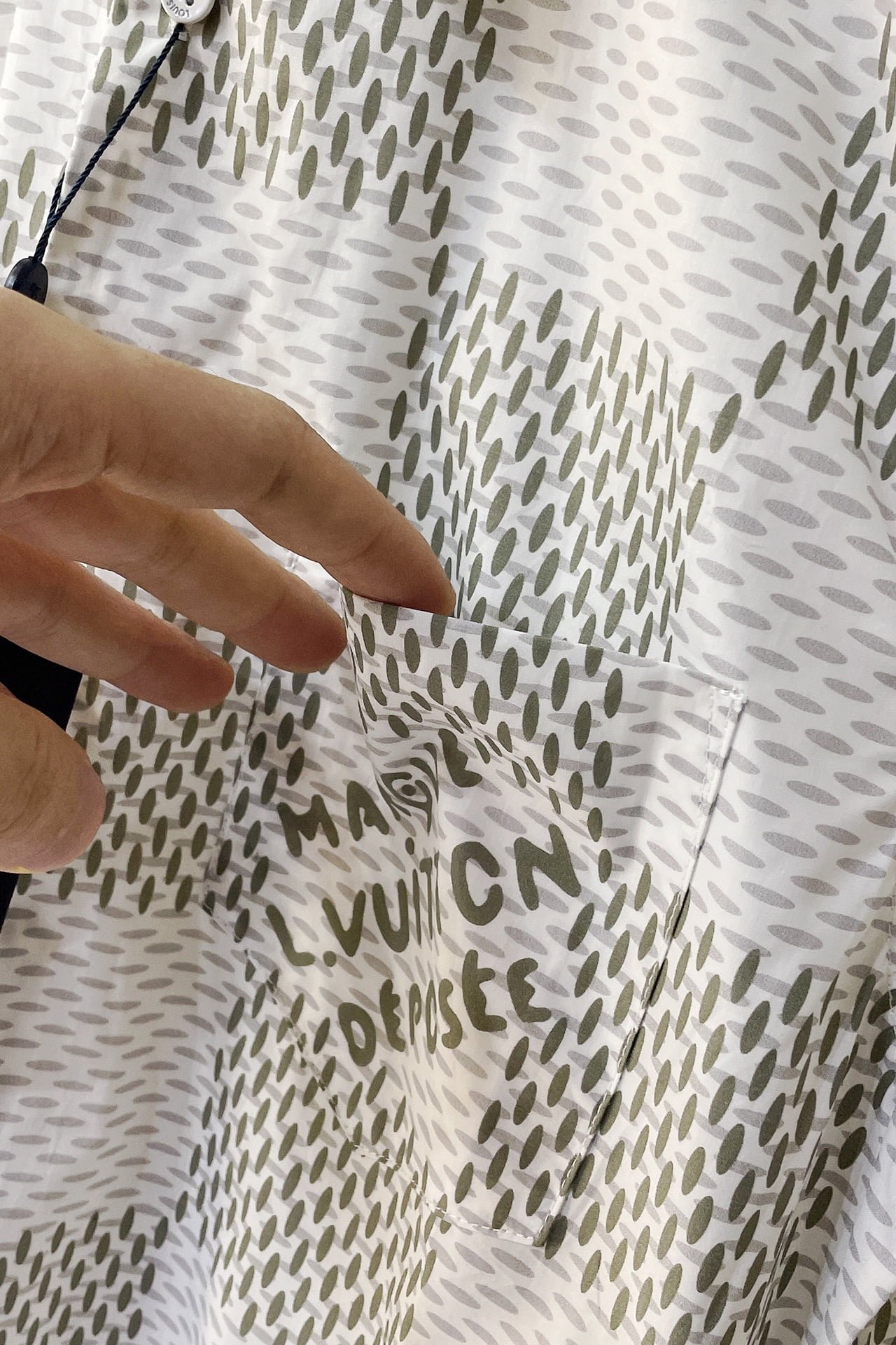 LV Damier Long-Sleeved Classic Cotton Shirt