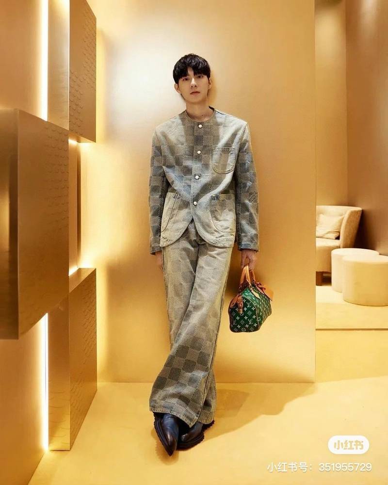 LV Damier Denim Chic Jacket+Damier Bootcut Denim Pants