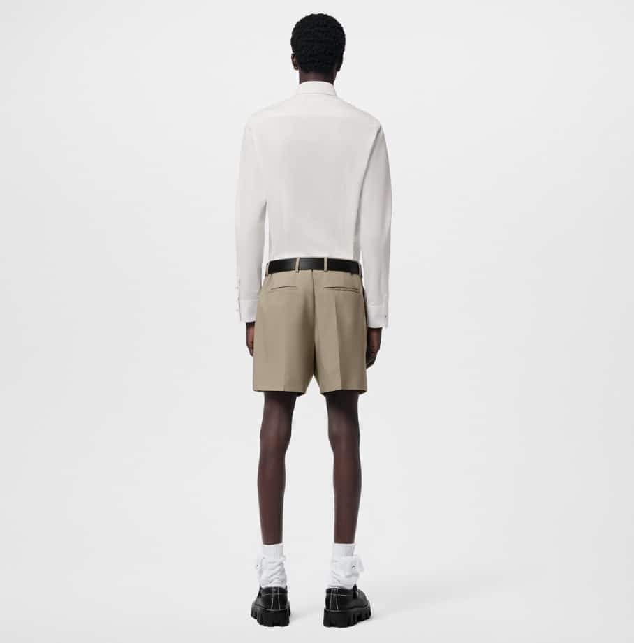 LV Fitted Long-Sleeved Cotton Shirt With Pearl Buttons