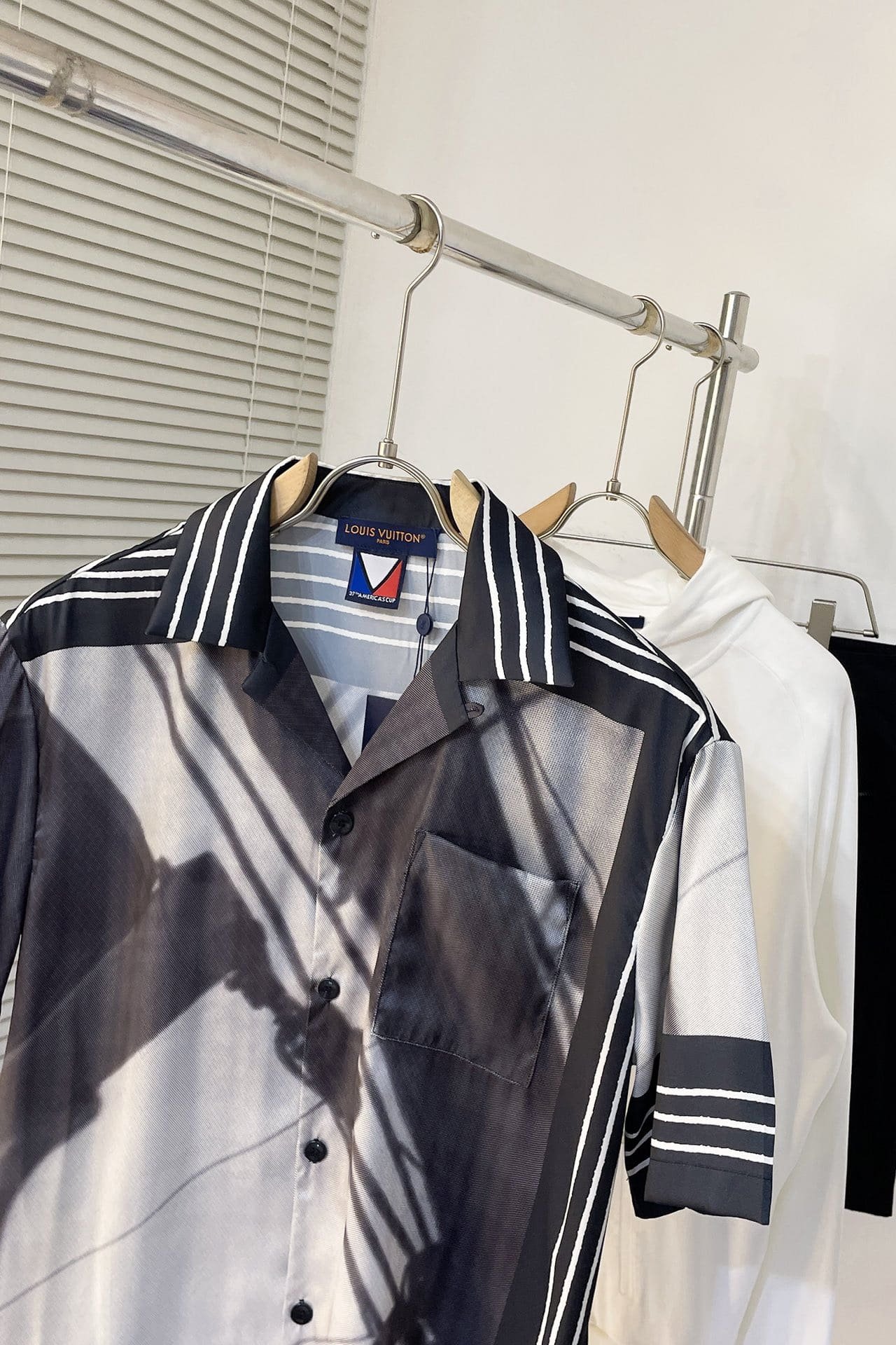 LV Printed Short-Sleeved Silk Shirt