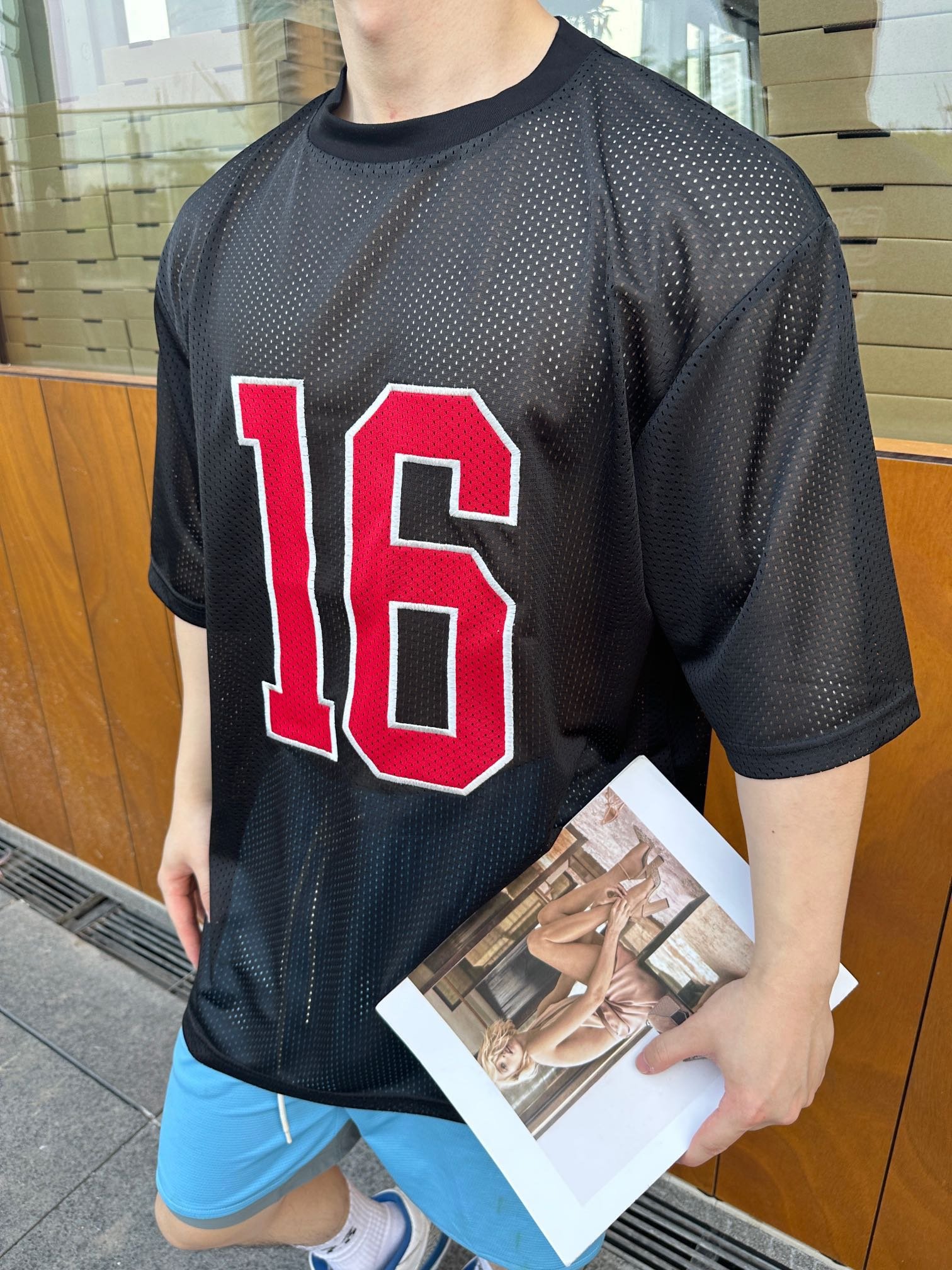 Oversized Celine 16 T-shirt in jerse mesh