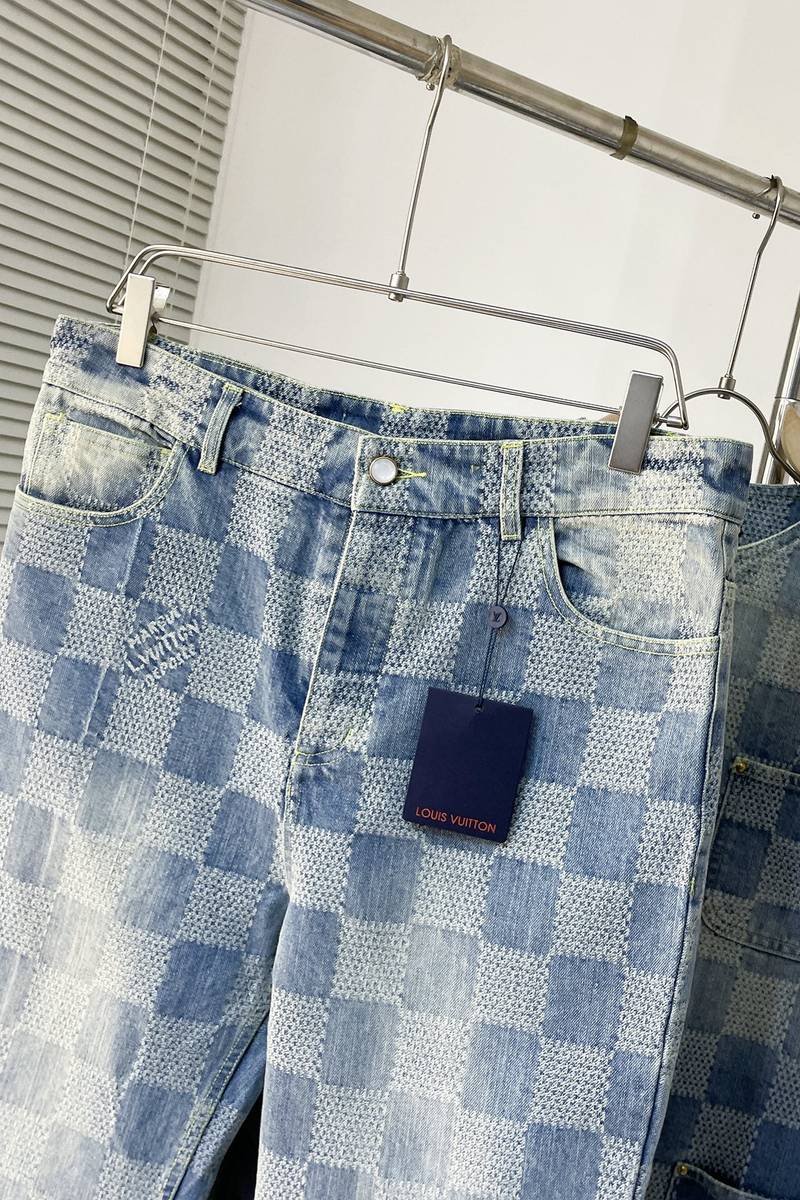 LV Damier Denim Chic Jacket+Damier Bootcut Denim Pants