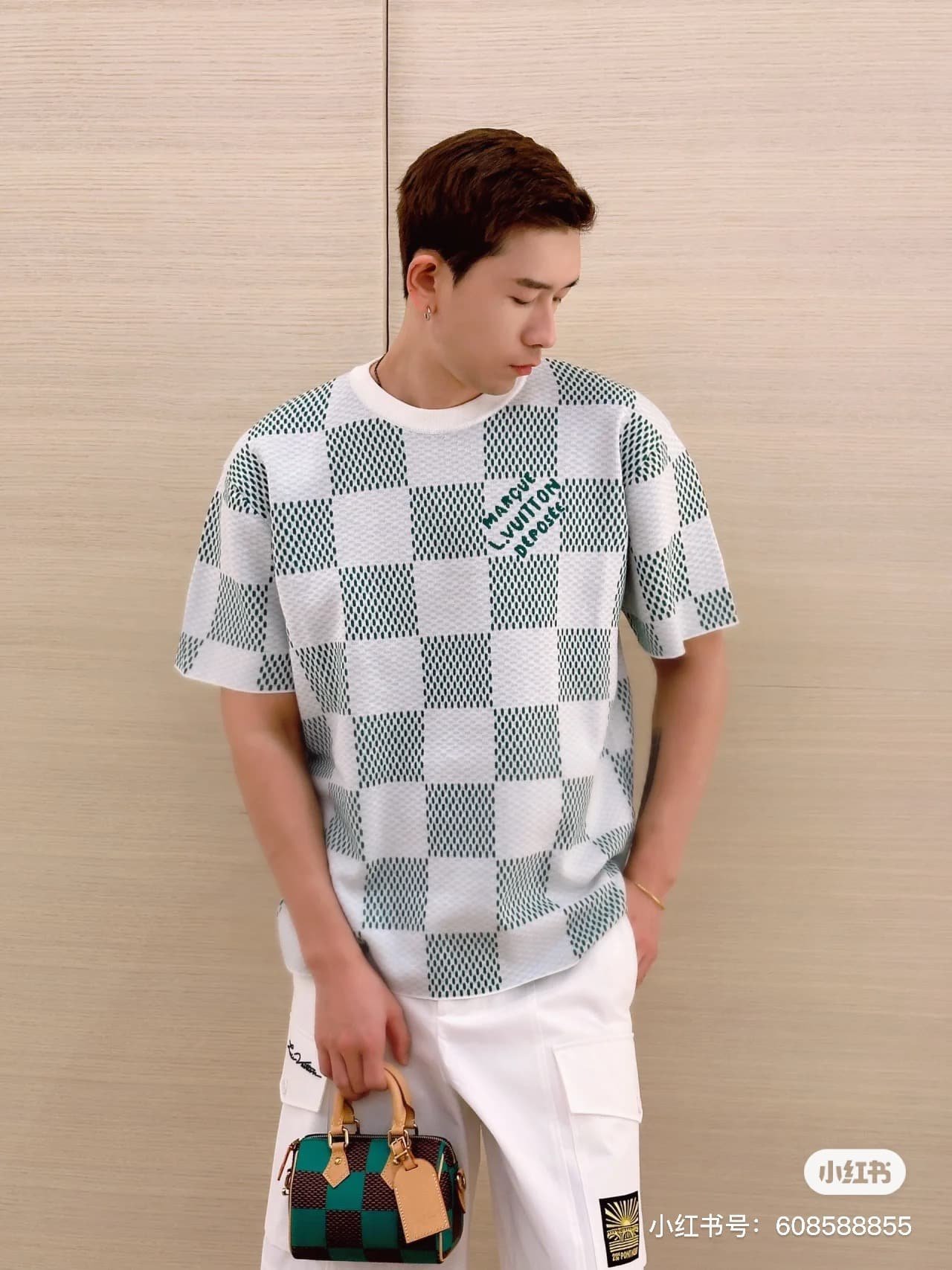 LV Damier Knitted Short-Sleeved Crewneck