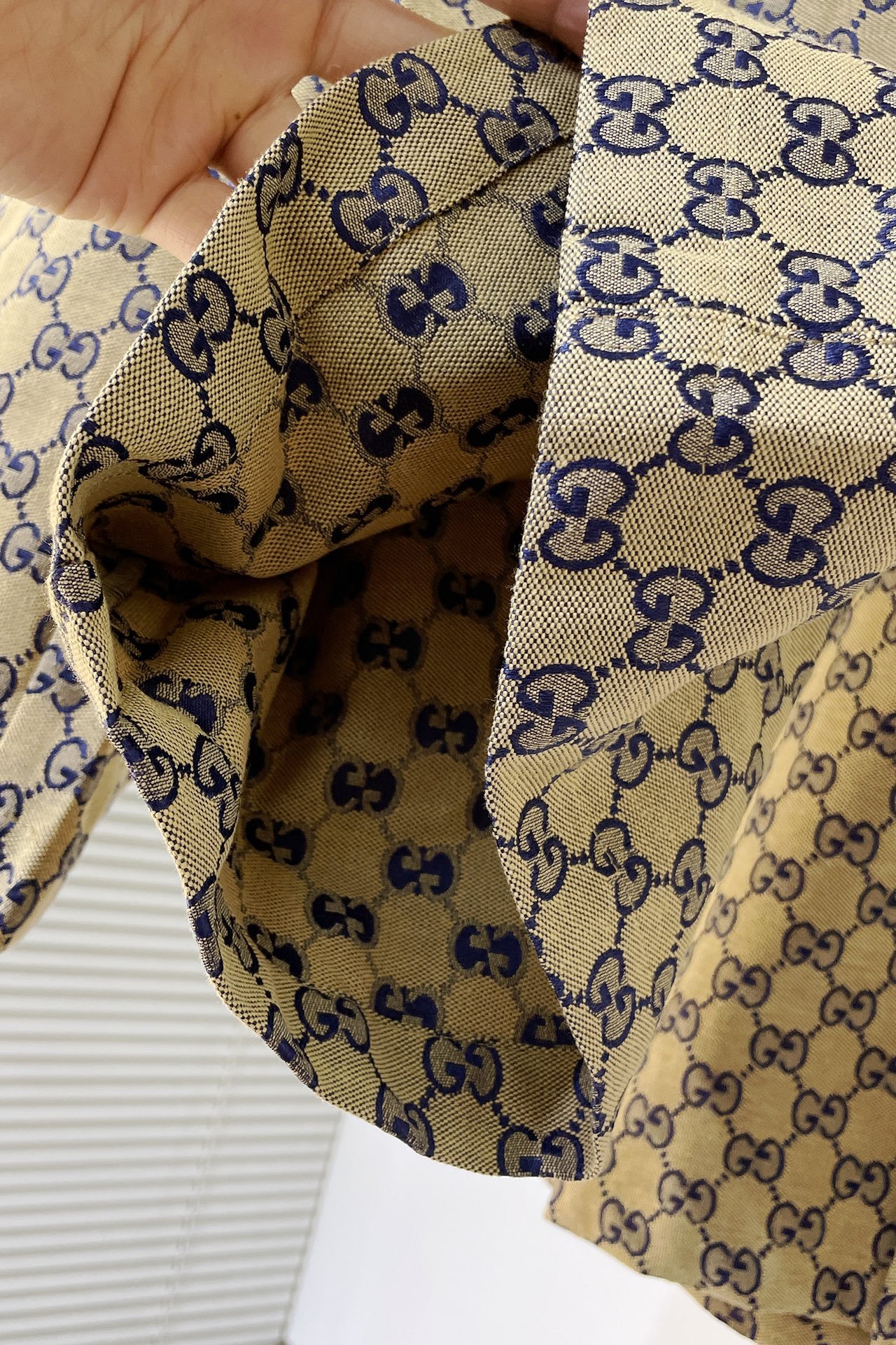 Gucci gg linen blend canvas shirt+gg supreme linen shorts