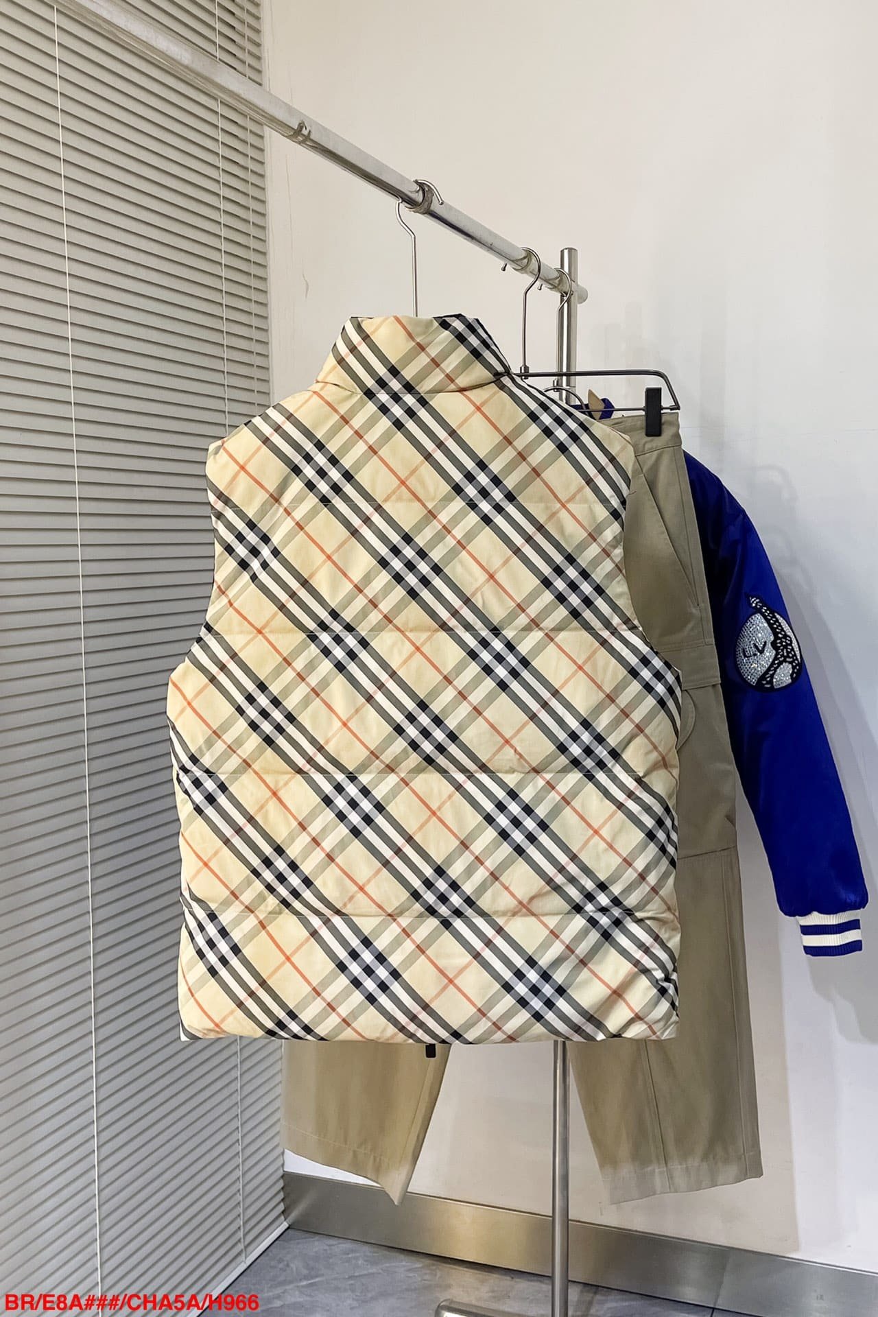 Reversible Check Nylon Padded Gilet
