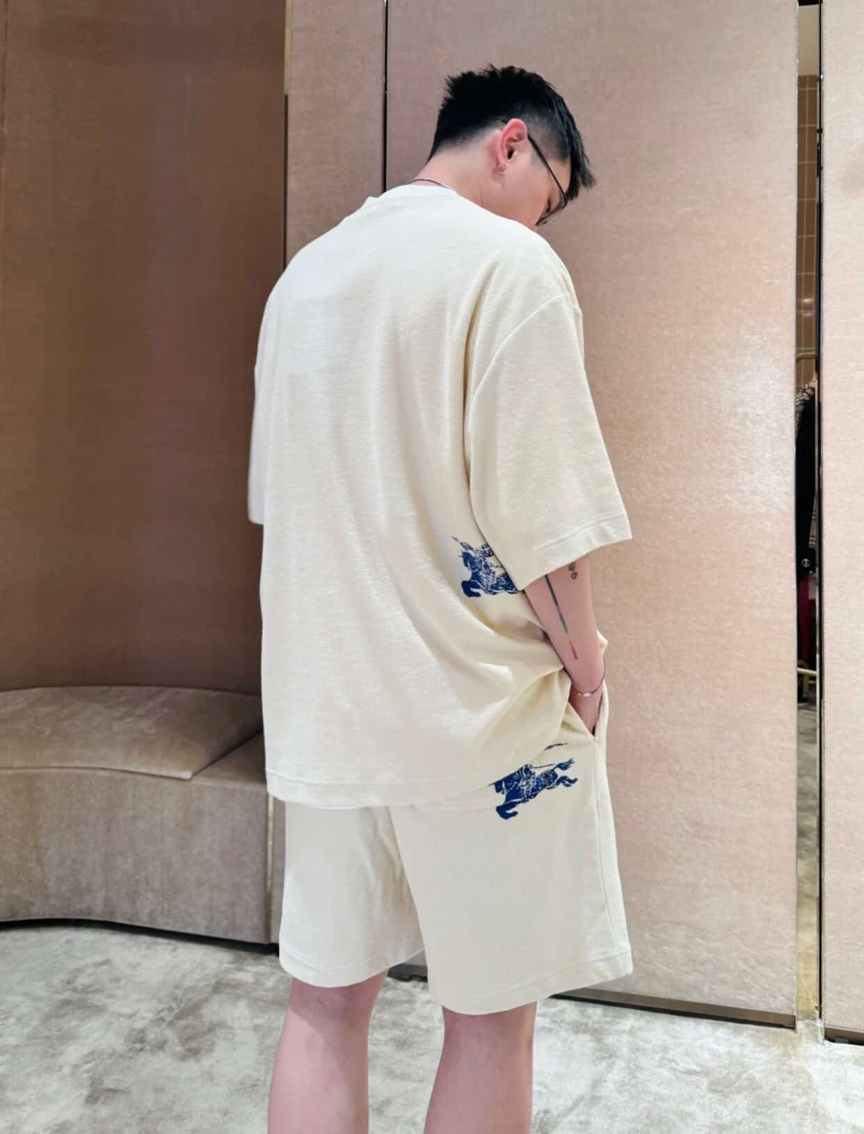 Burberry Cotton Towelling T-shirt+Cotton Towelling Shorts