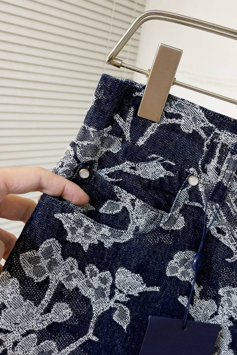LV Short-Sleeved Denim Shirt+Denim Shorts