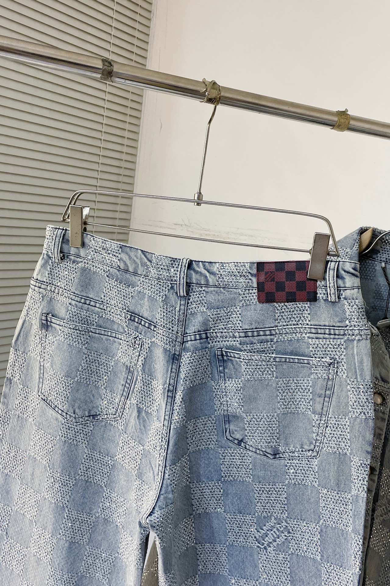 LV crystal denim jacket+pant