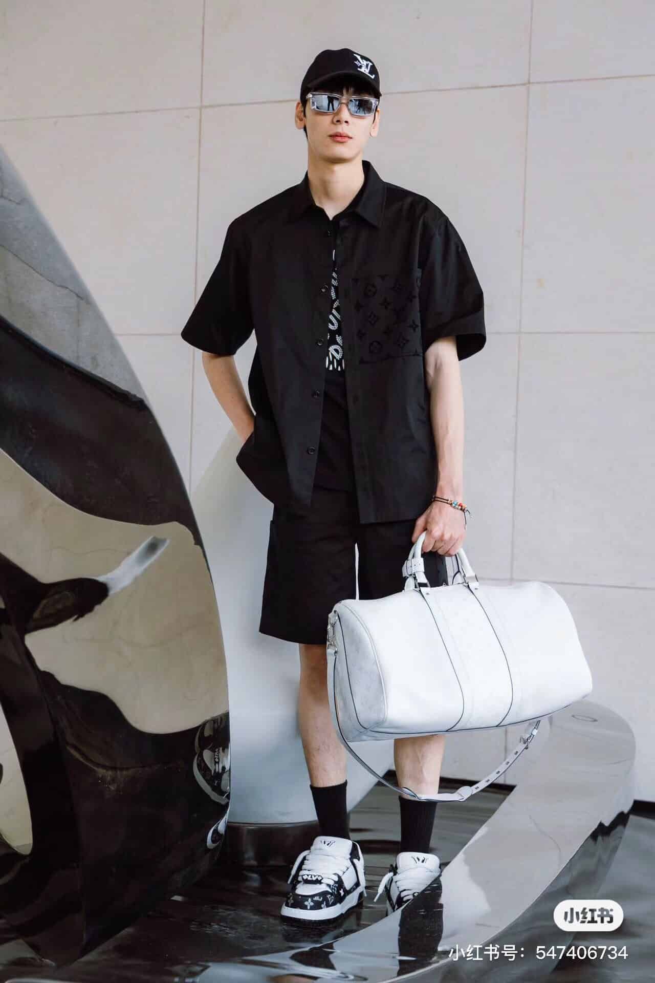 LV Flocked Short-Sleeved Cotton Shirt