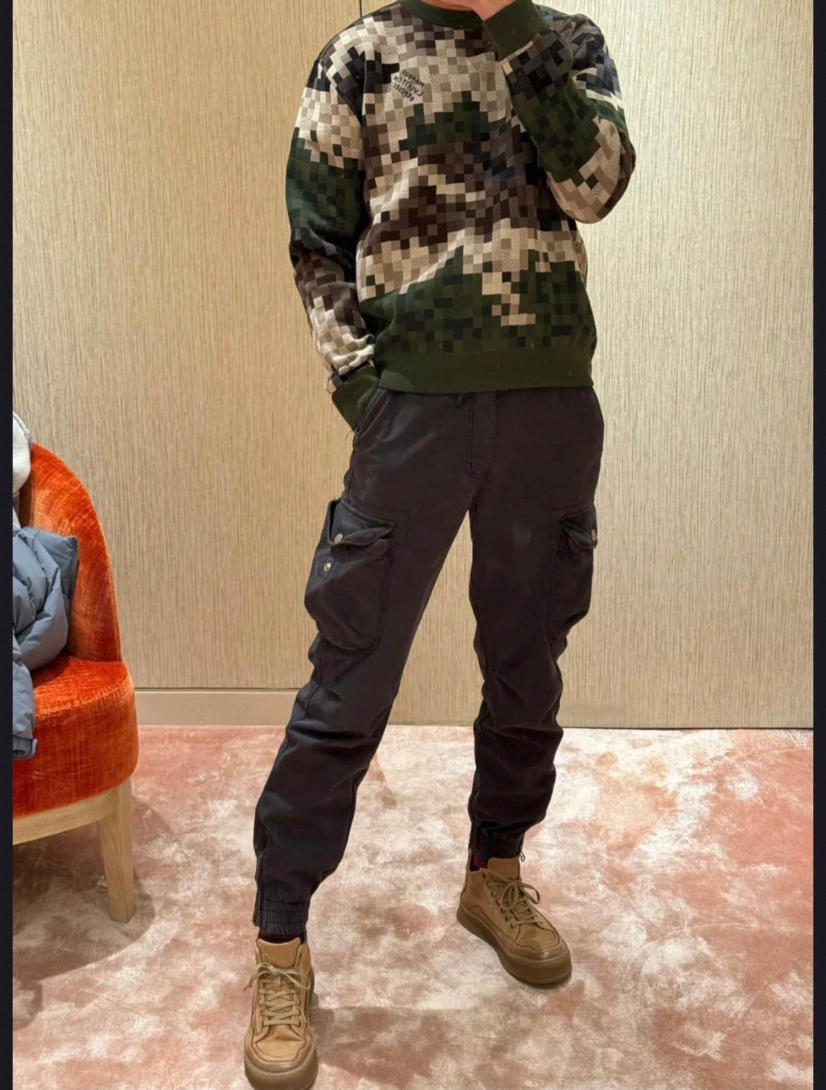 Damier Cotton Jacquard Pullover