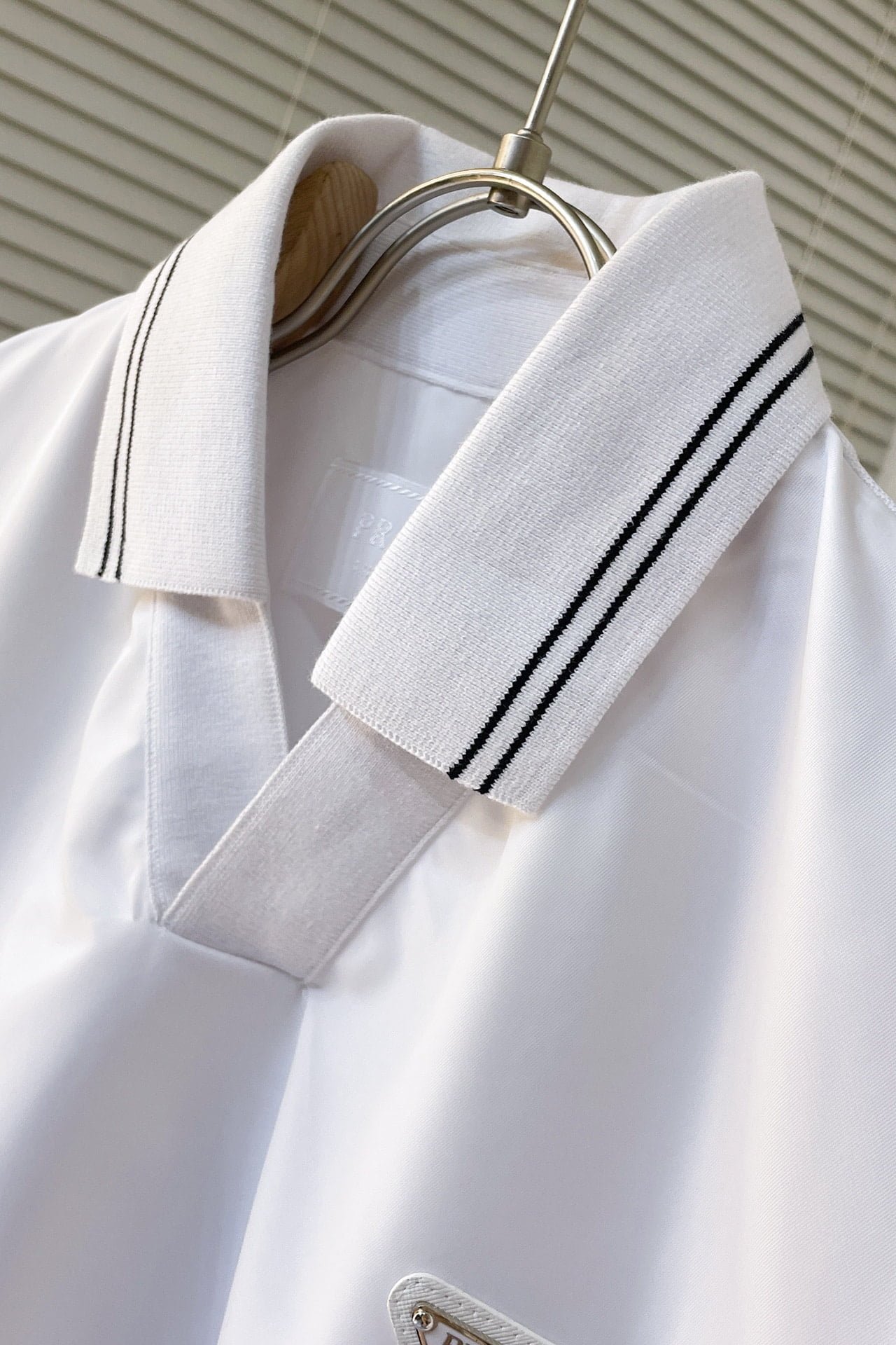 Prada Piqué polo shirt with Re-Nylon detail