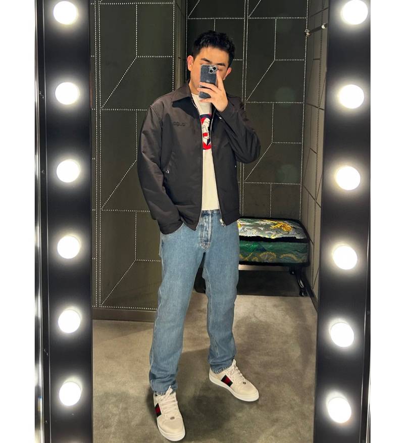 Reversible GG jacket