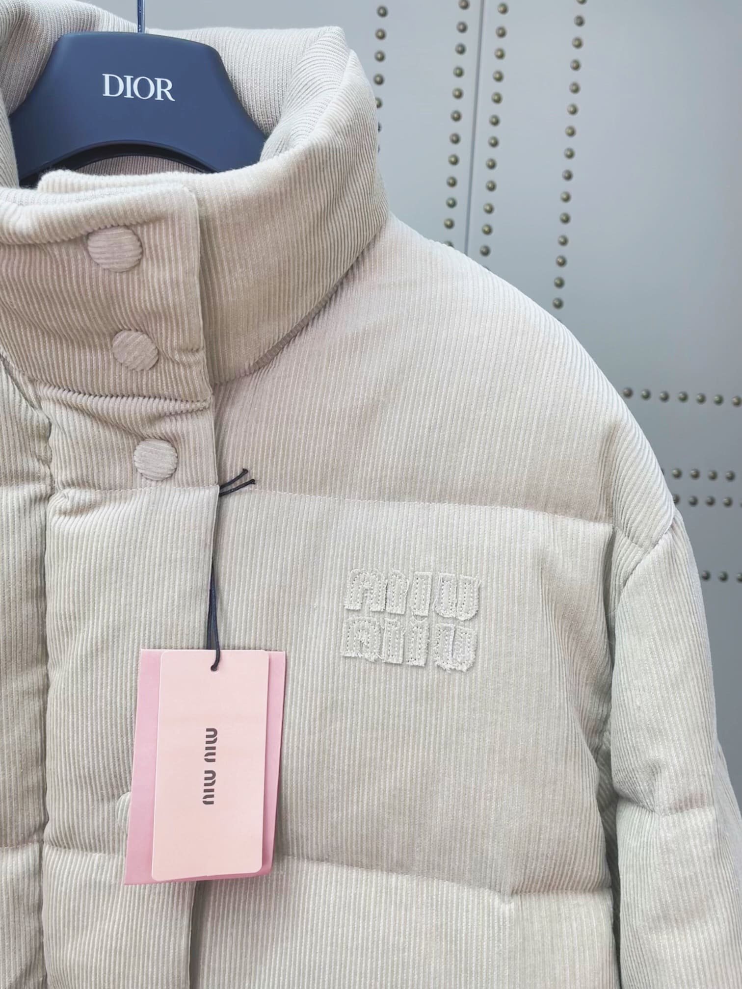 Corduroy down jacket