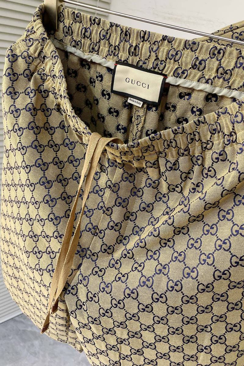 Gucci gg linen blend canvas shirt+gg supreme linen shorts