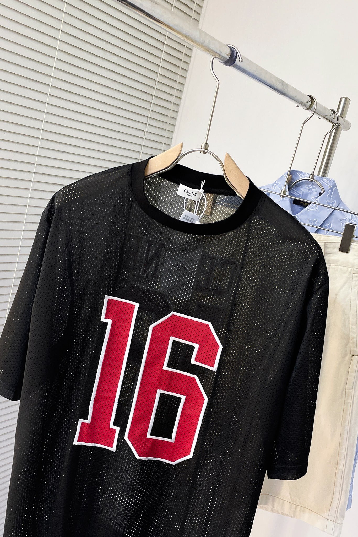 Oversized Celine 16 T-shirt in jerse mesh