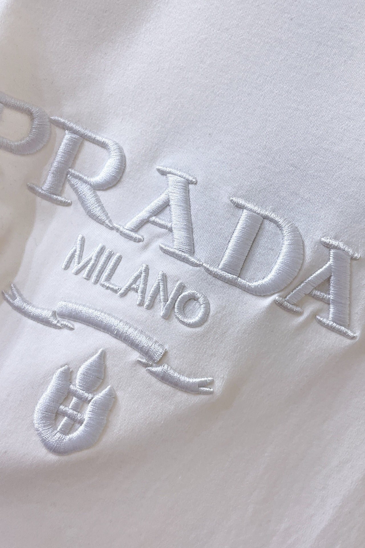 Prada Embroidered Long Sleeve T-Shirt
