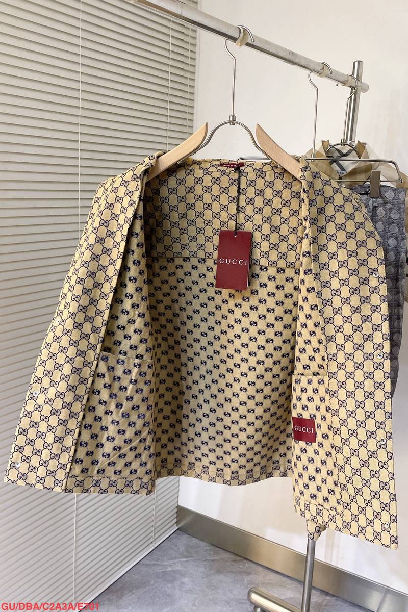 Gucci gg linen blend canvas jacket
