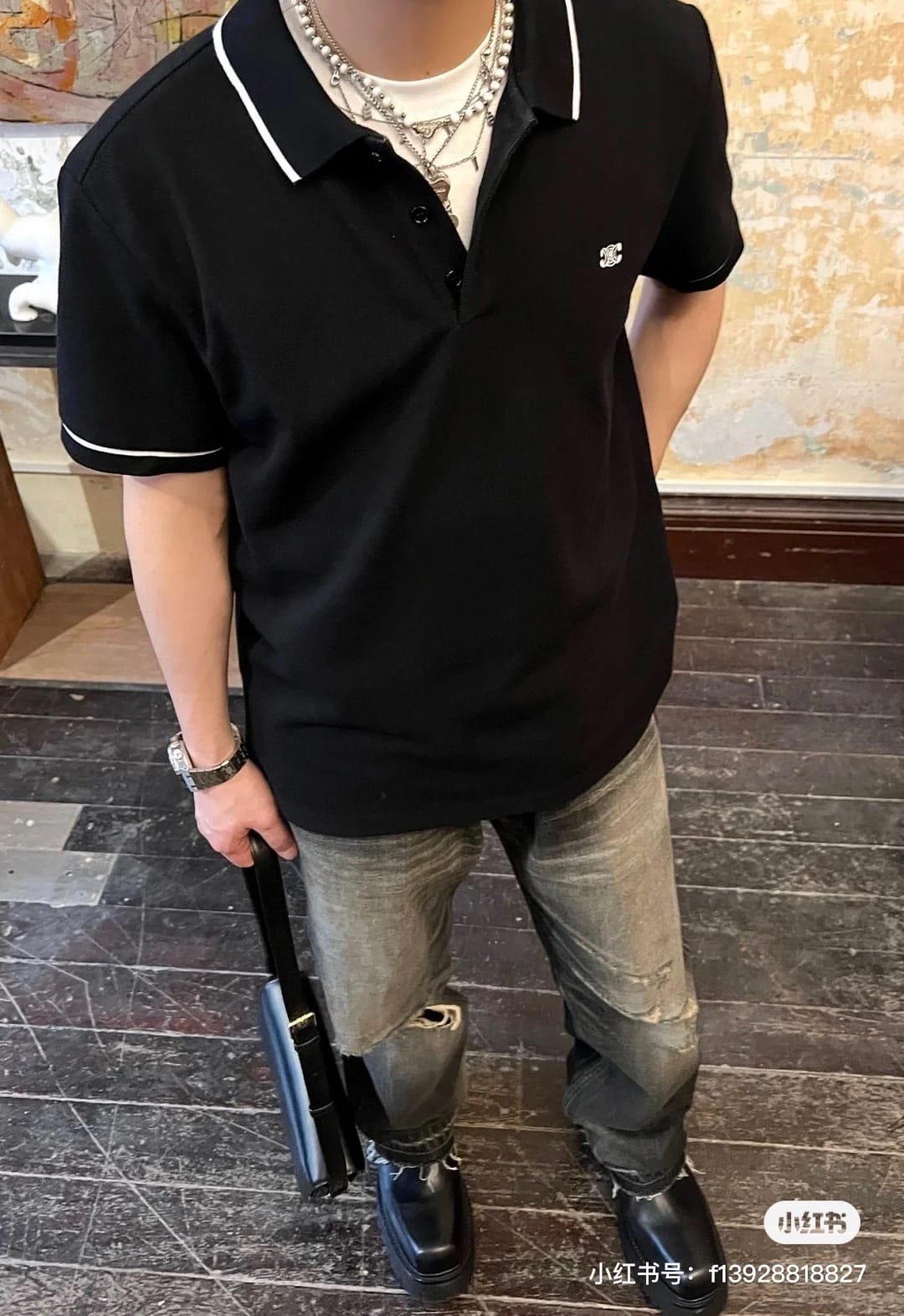 Celine classic polo shirt in cotton pique