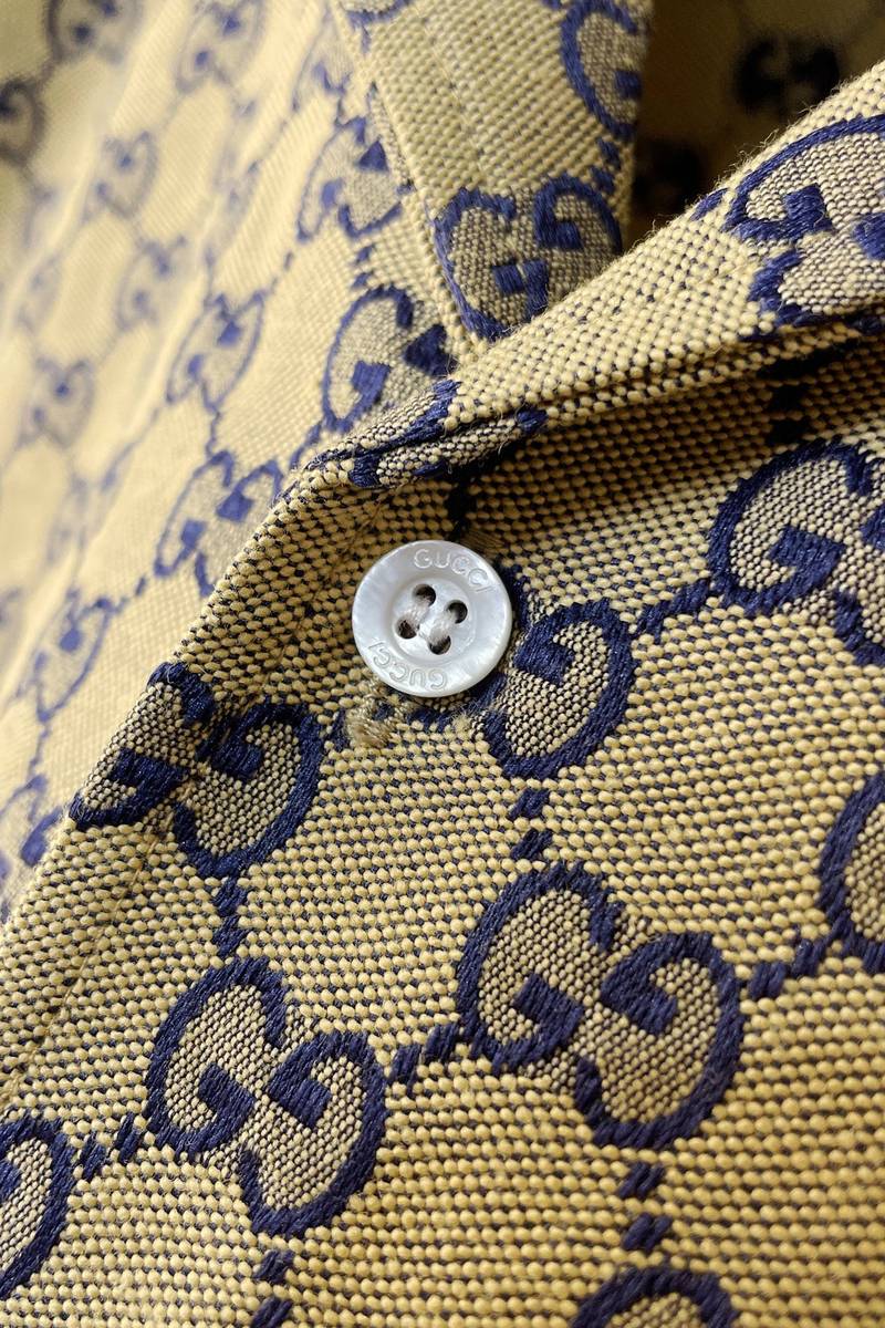 Gucci gg linen blend canvas shirt+gg supreme linen shorts