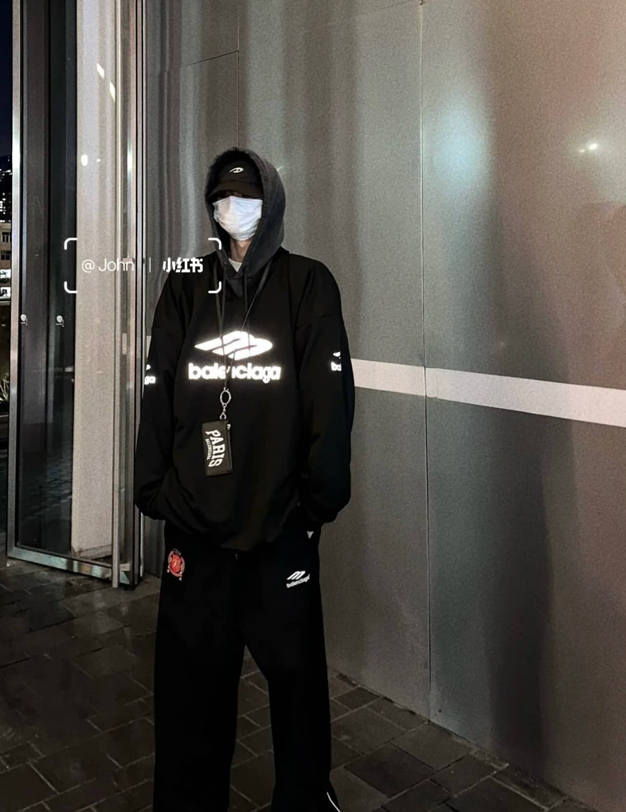 Balenciaga Soccer Baggy Sweatpants in black and white medium fleece