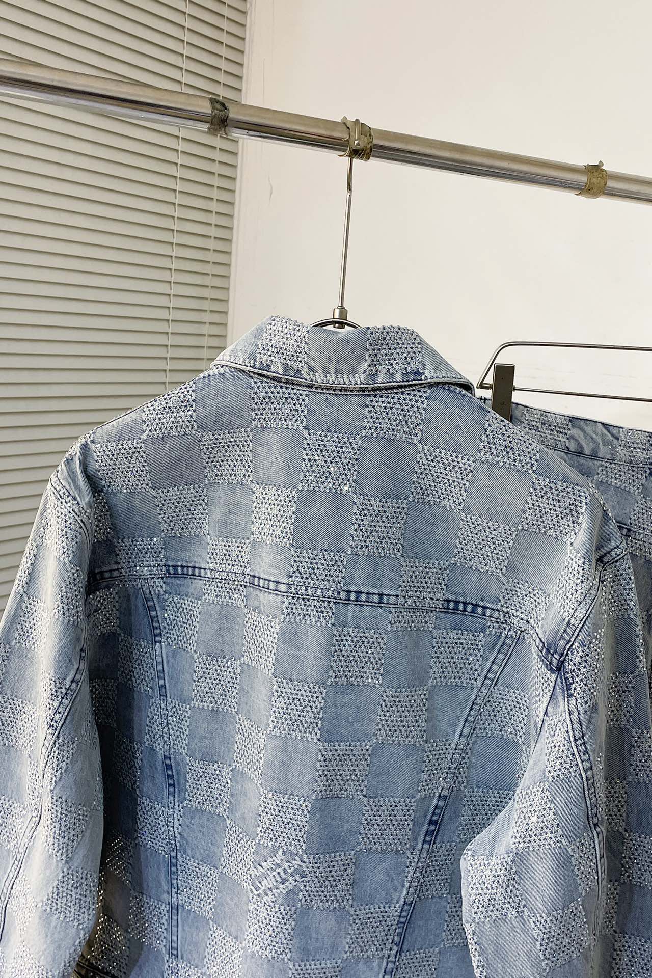 LV crystal denim jacket+pant