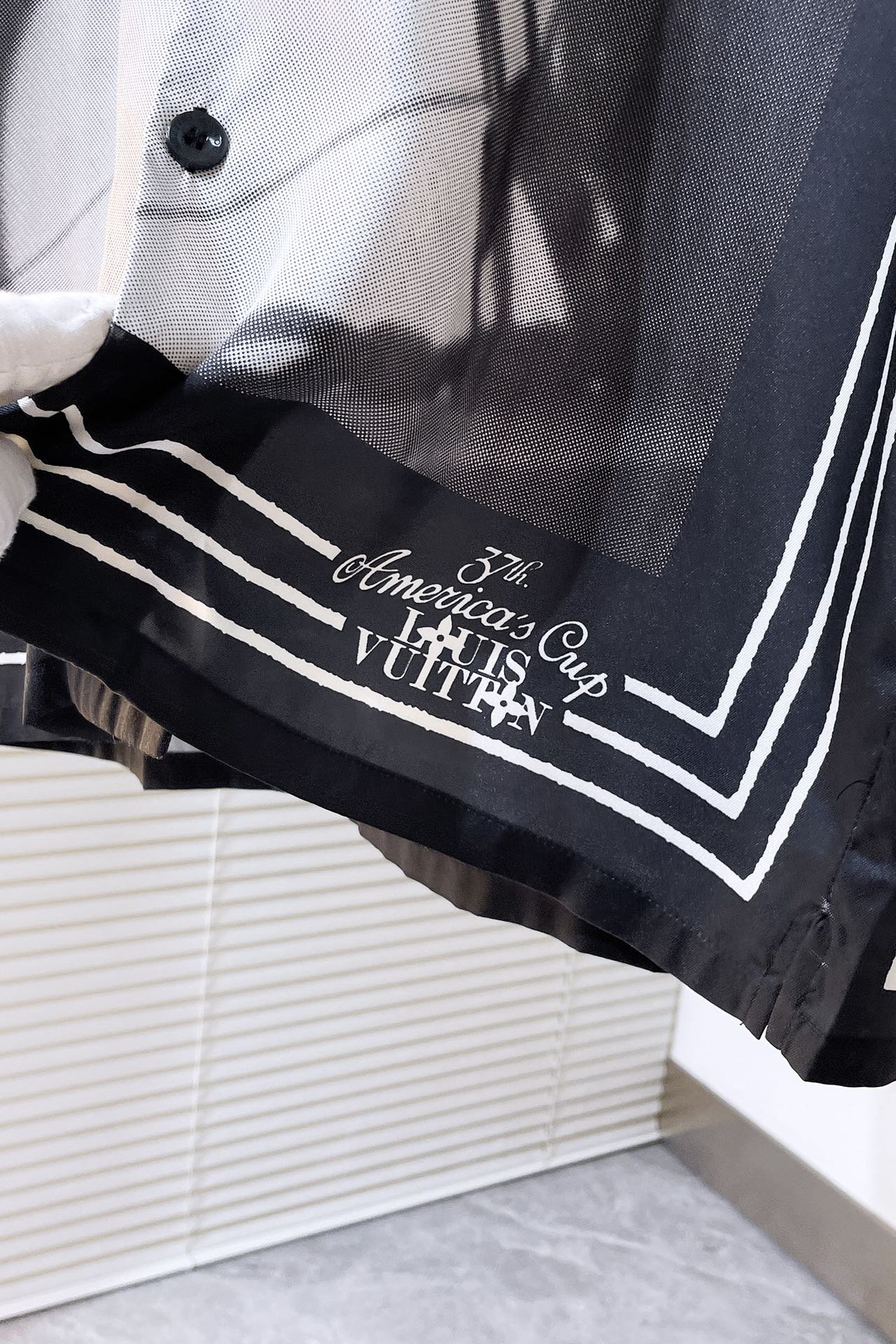 LV Printed Short-Sleeved Silk Shirt