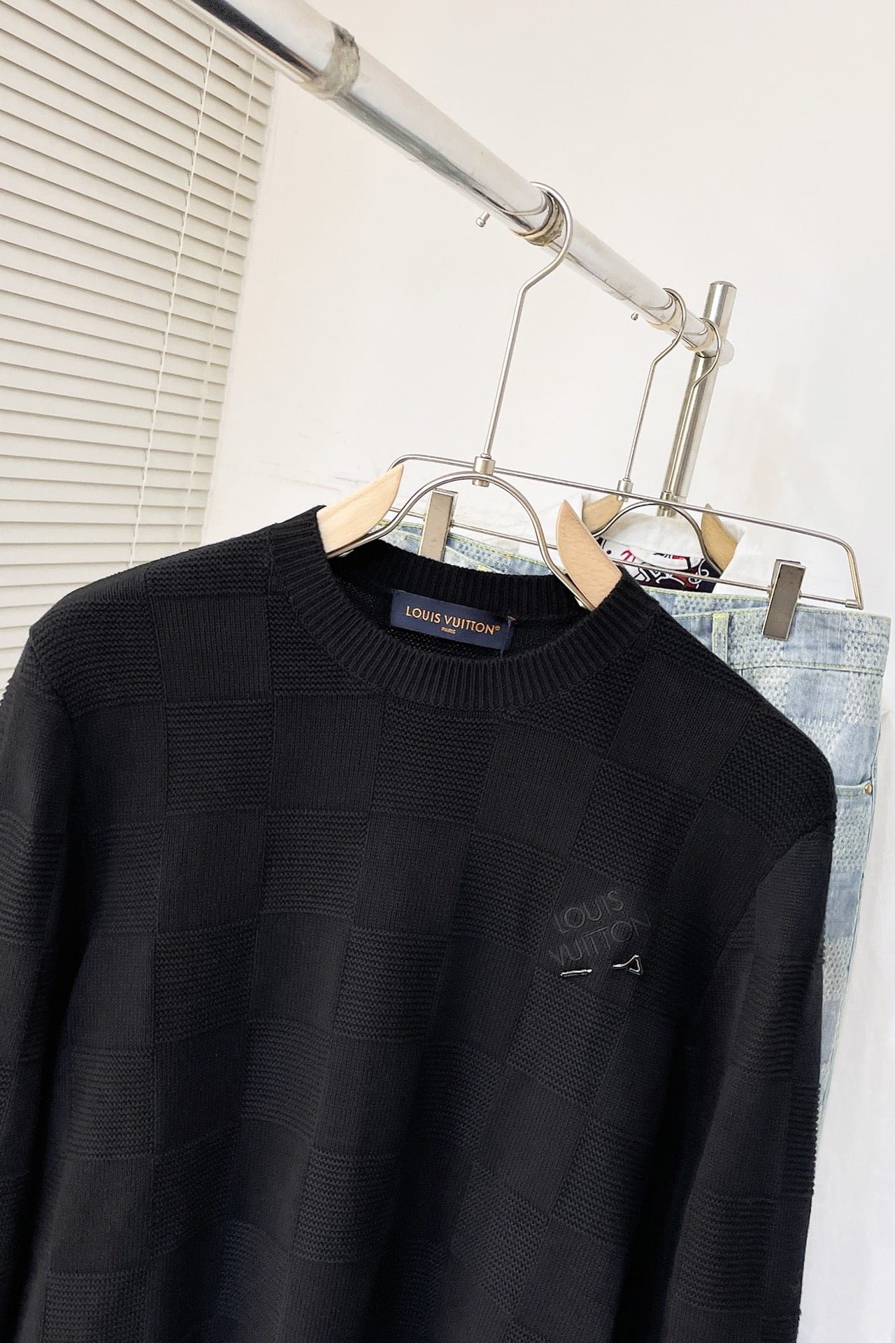 LV Damier Stitch Crewneck
