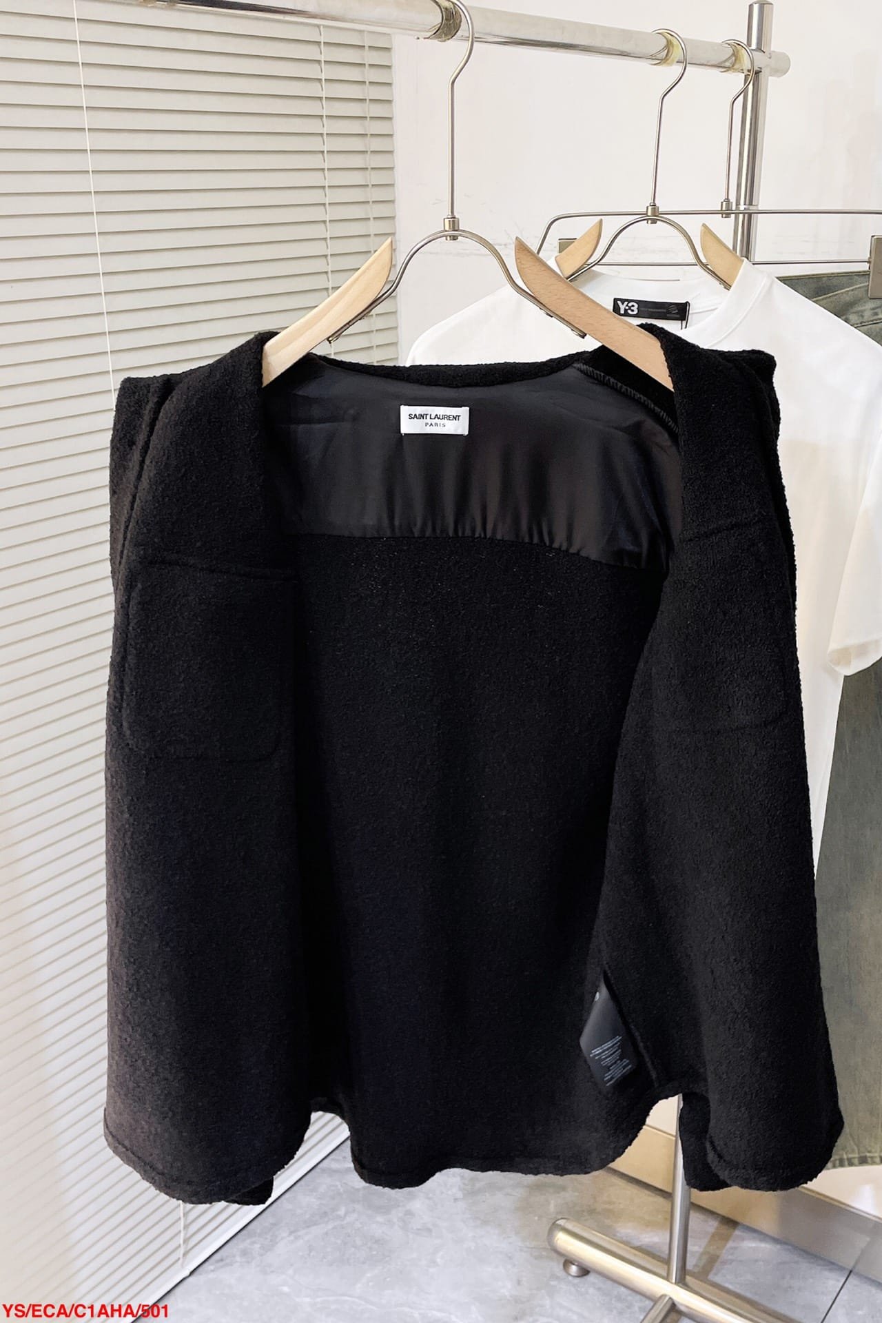 overshirt in cashmere and wool