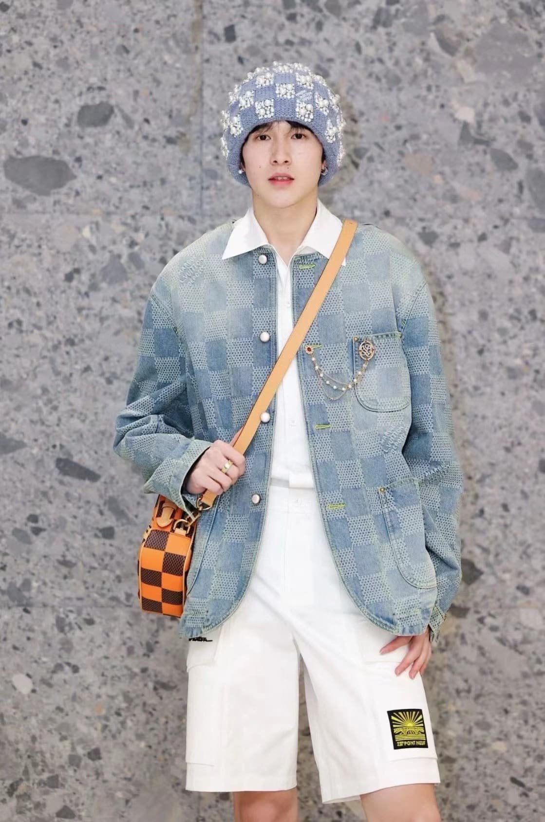 LV Damier Denim Chic Jacket+Damier Bootcut Denim Pants