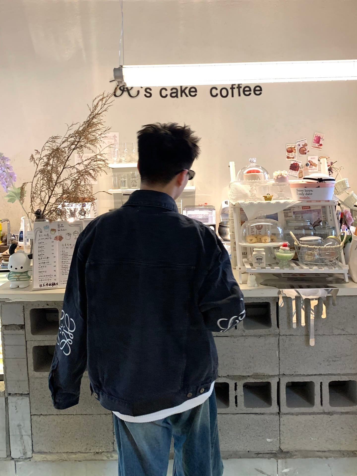 Loewe Anagram jacket in denim+Anagram baggy jeans in denim