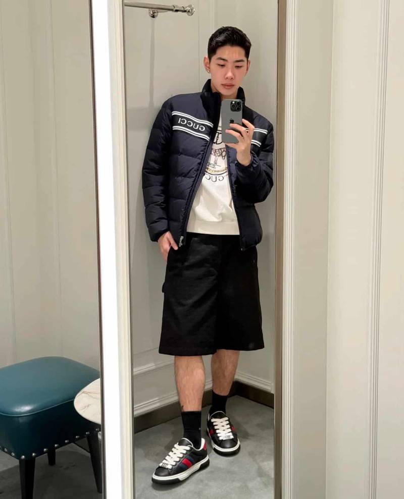 Nylon puffer jacket