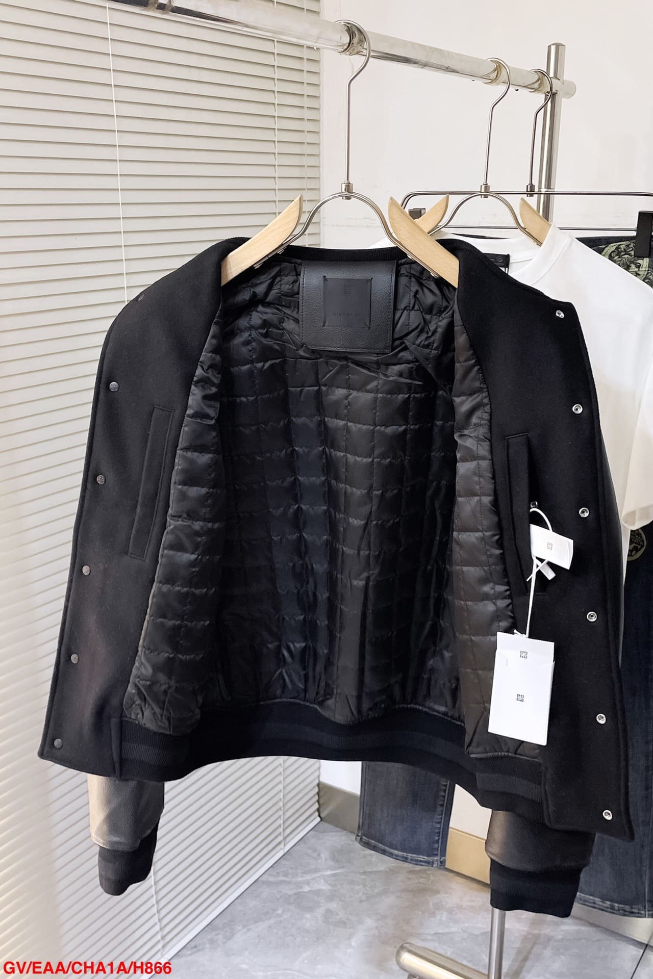 Varsity jacket in wool and leather with 4G detail