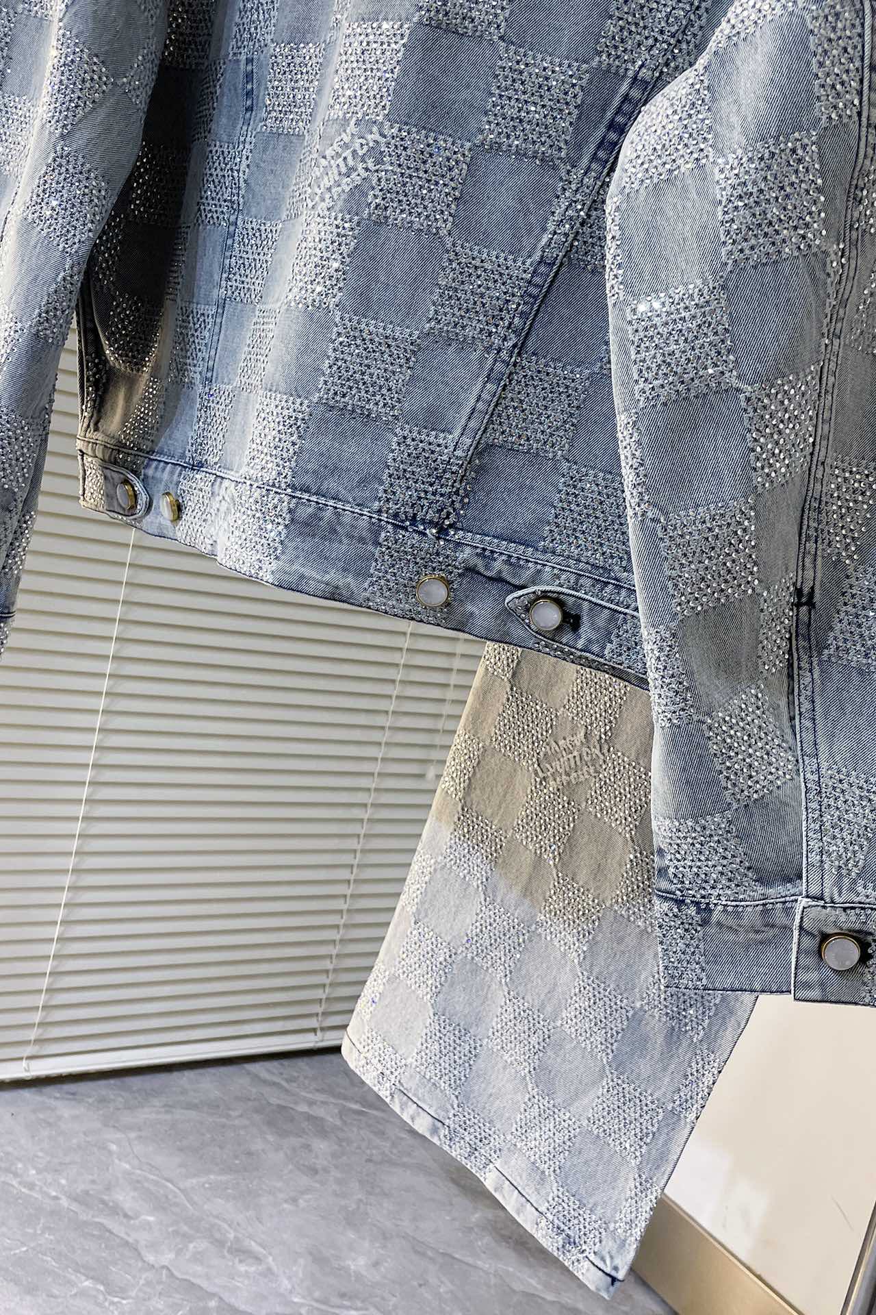 LV crystal denim jacket+pant