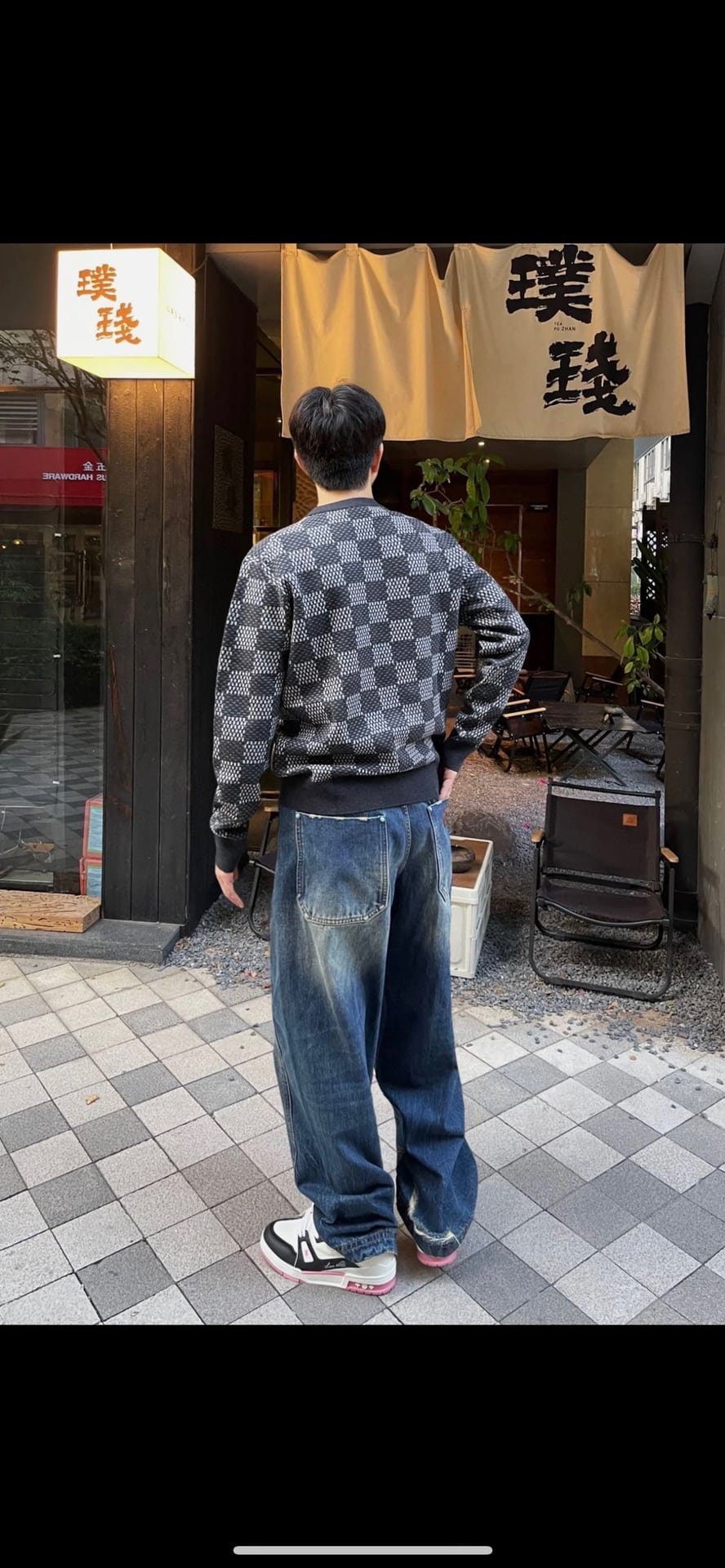 Damier Wool Crewneck