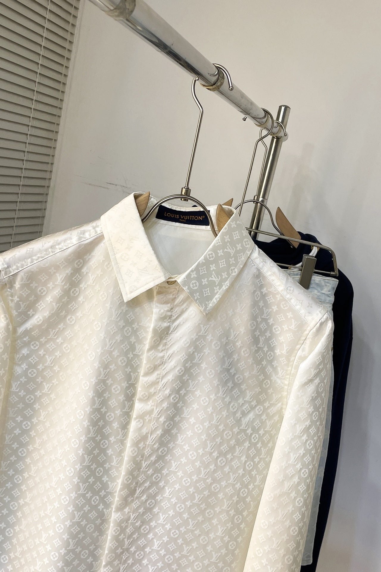 LV Monogram Long-Sleeved Silk Shirt
