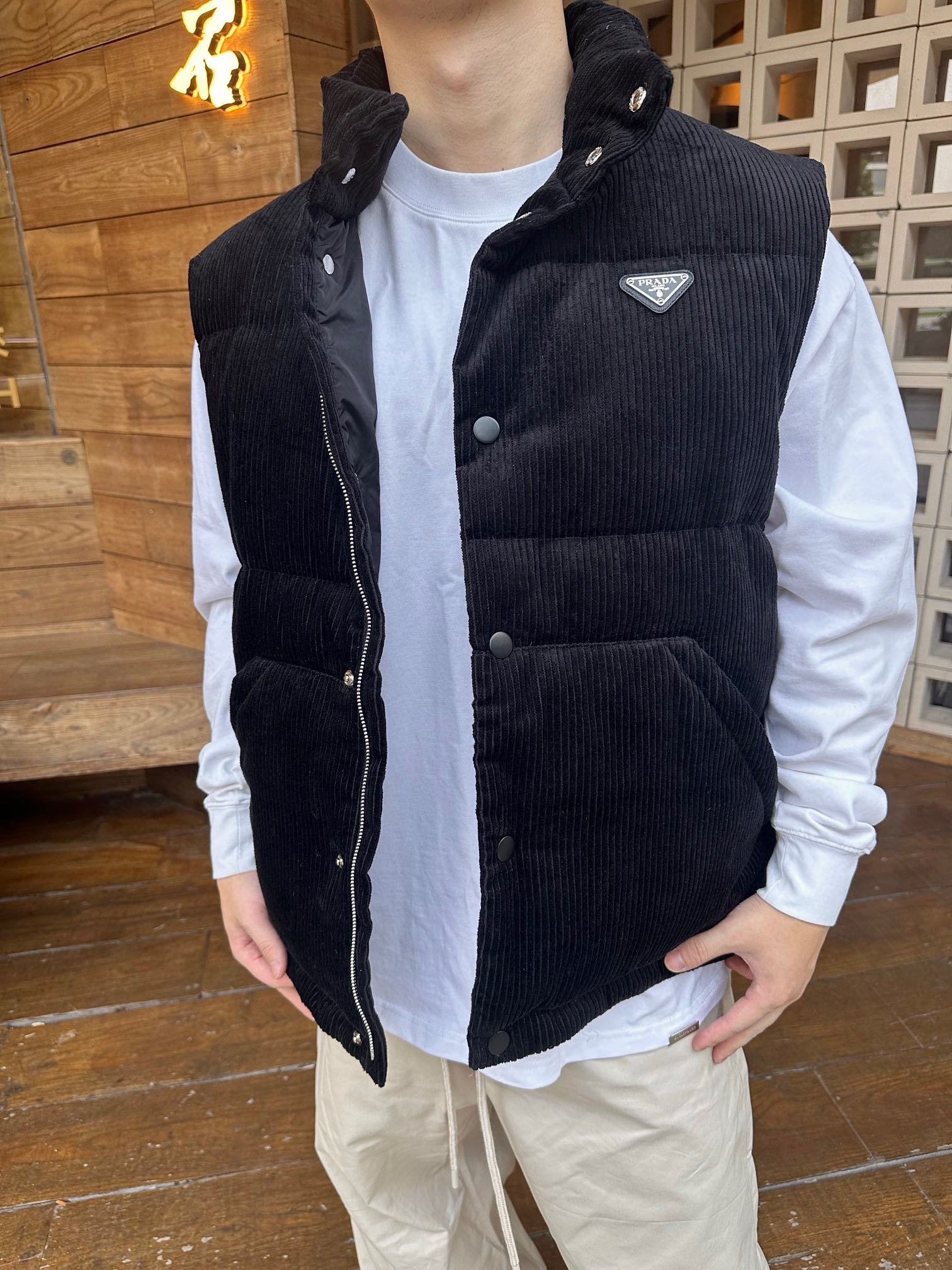 Corduroy down vest