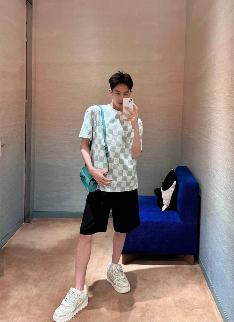 LV Printed Short-Sleeved Cotton T-Shirt