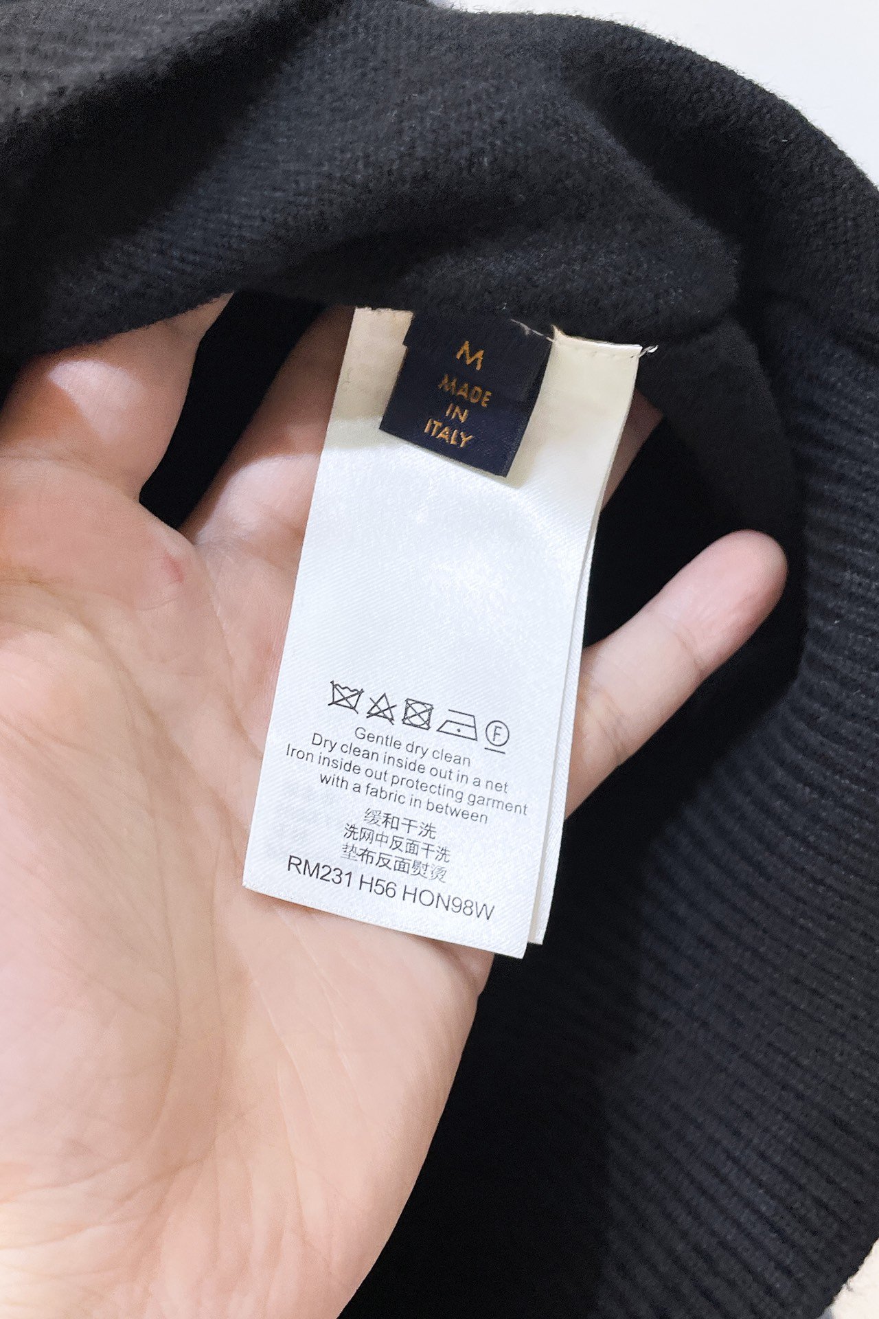 LV logo cuffed cashmere crew neck sweater