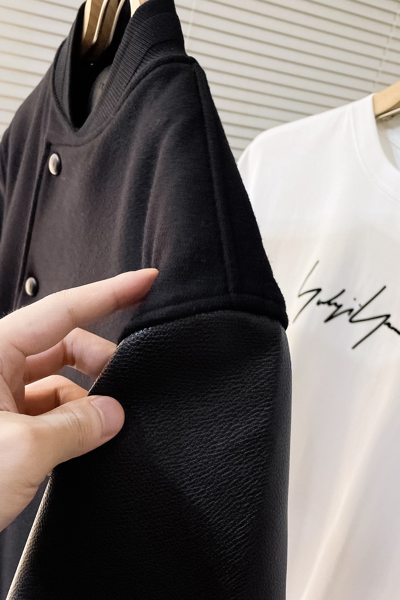 Varsity jacket in wool and leather with 4G detail