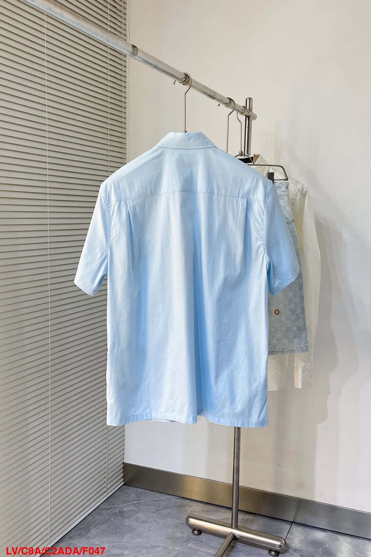 LV Embroidered Short-Sleeved Cotton Shirt