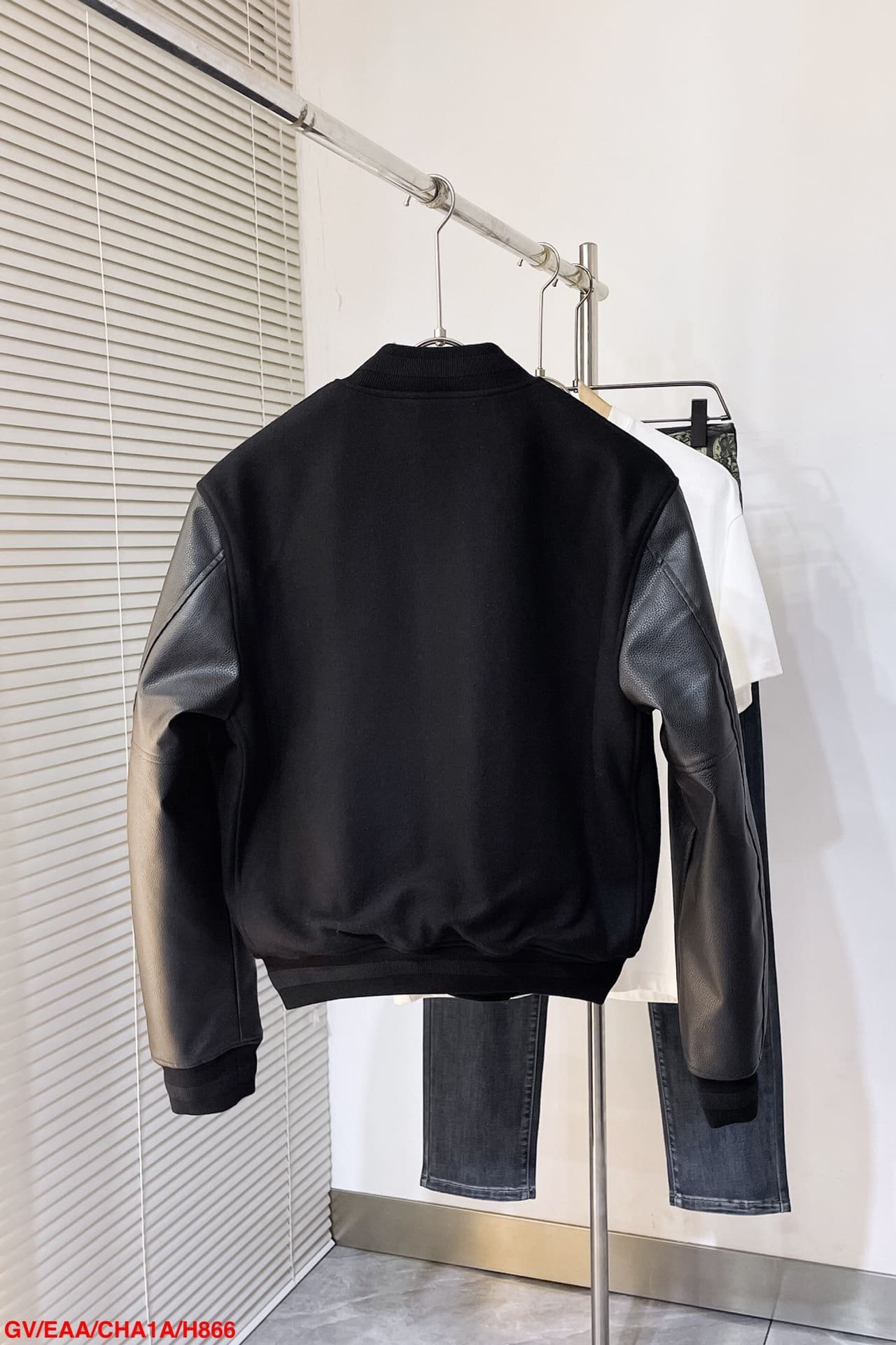 Varsity jacket in wool and leather with 4G detail