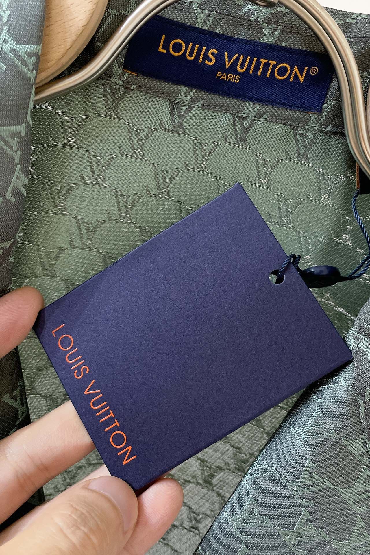 LV Short-Sleeved Jacquard Silk-Blend Shirt