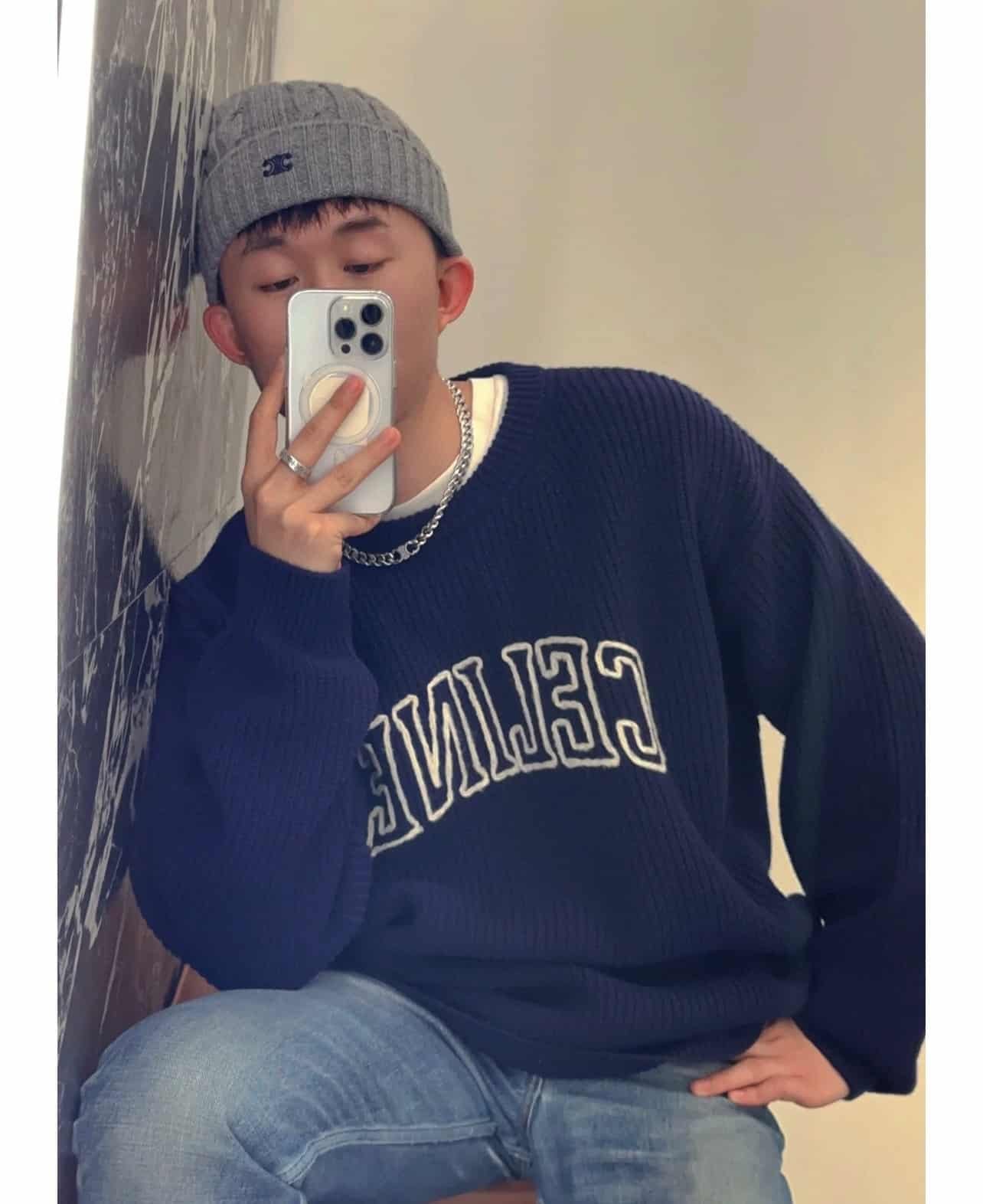 celine oversized sweater in ribbed wool