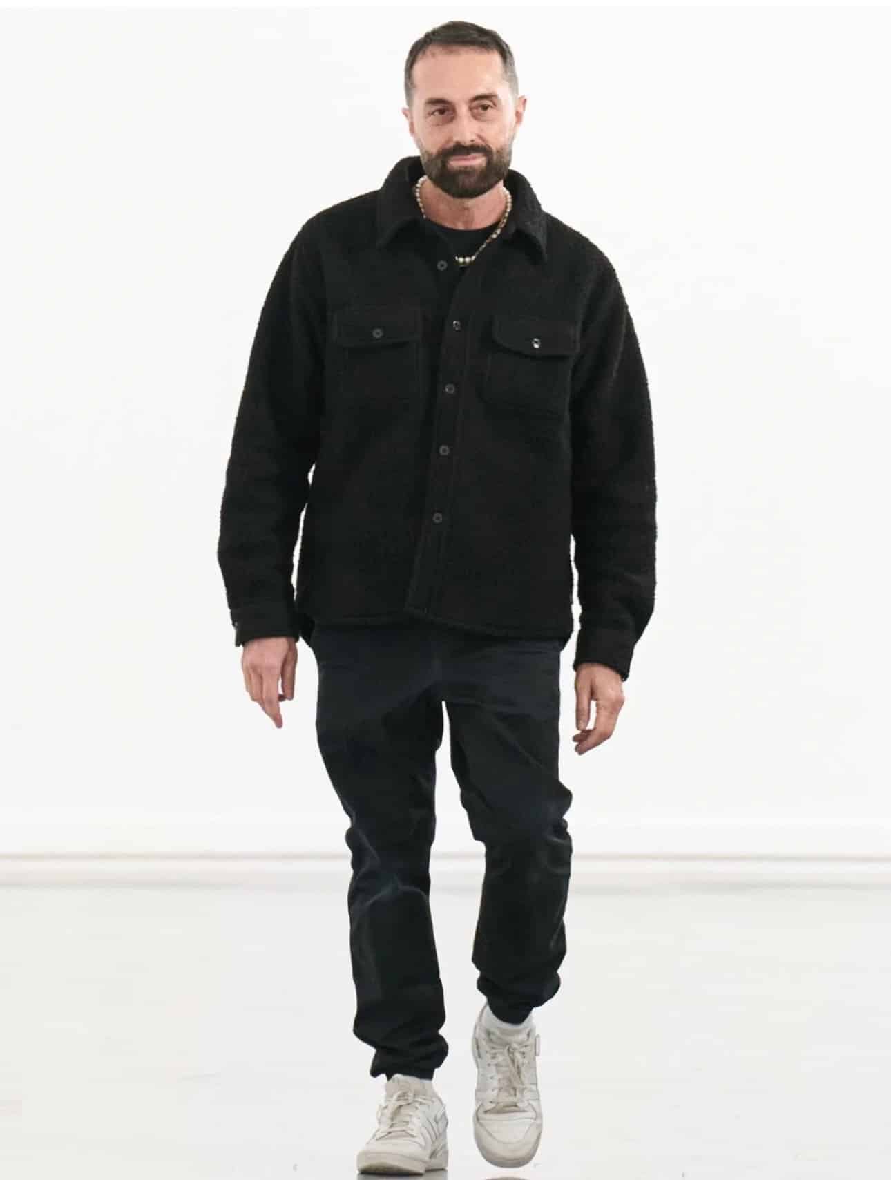 overshirt in cashmere and wool