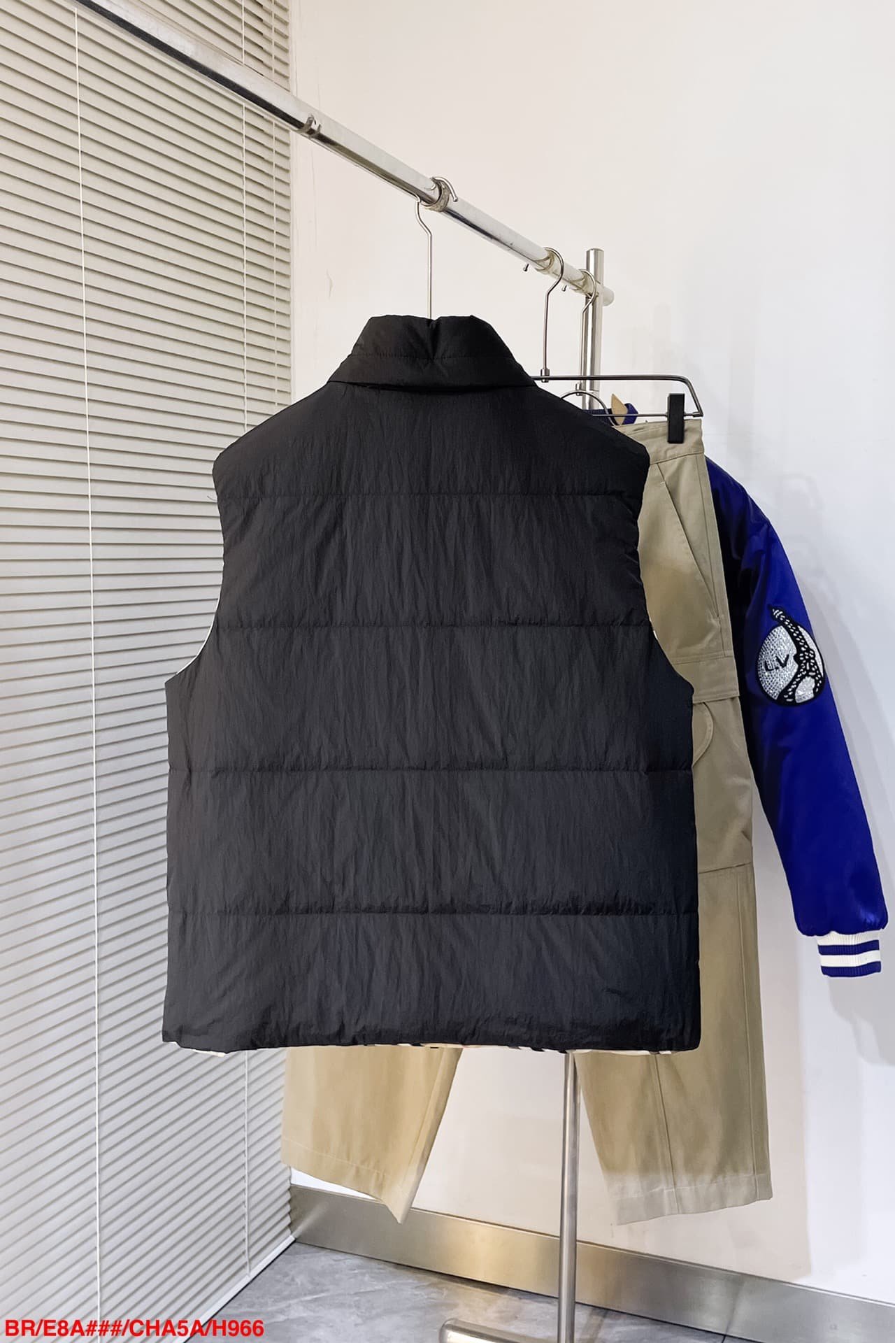 Reversible Check Nylon Padded Gilet
