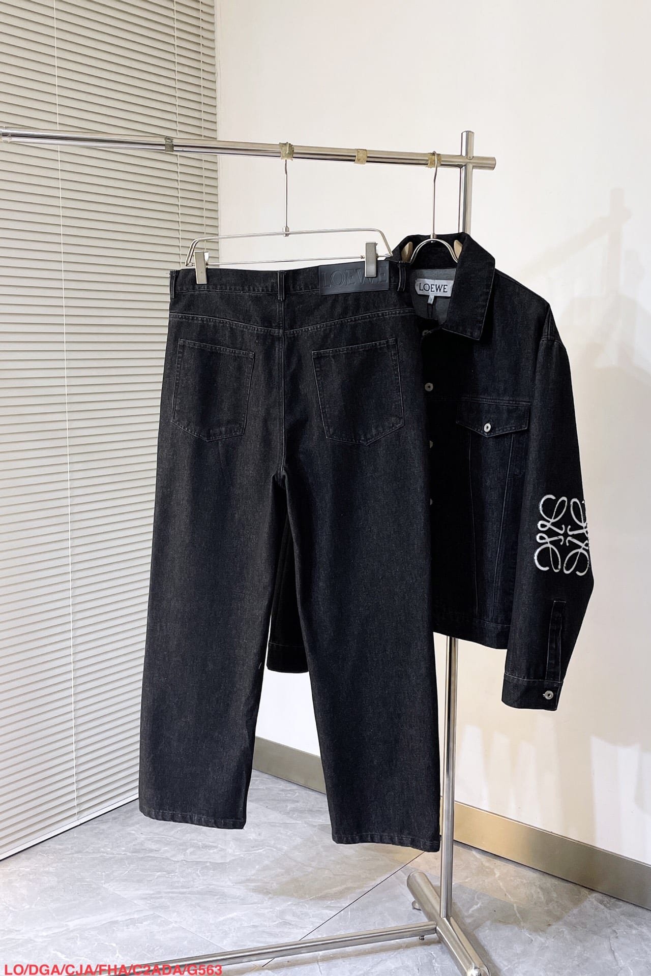 Loewe Anagram jacket in denim+Anagram baggy jeans in denim